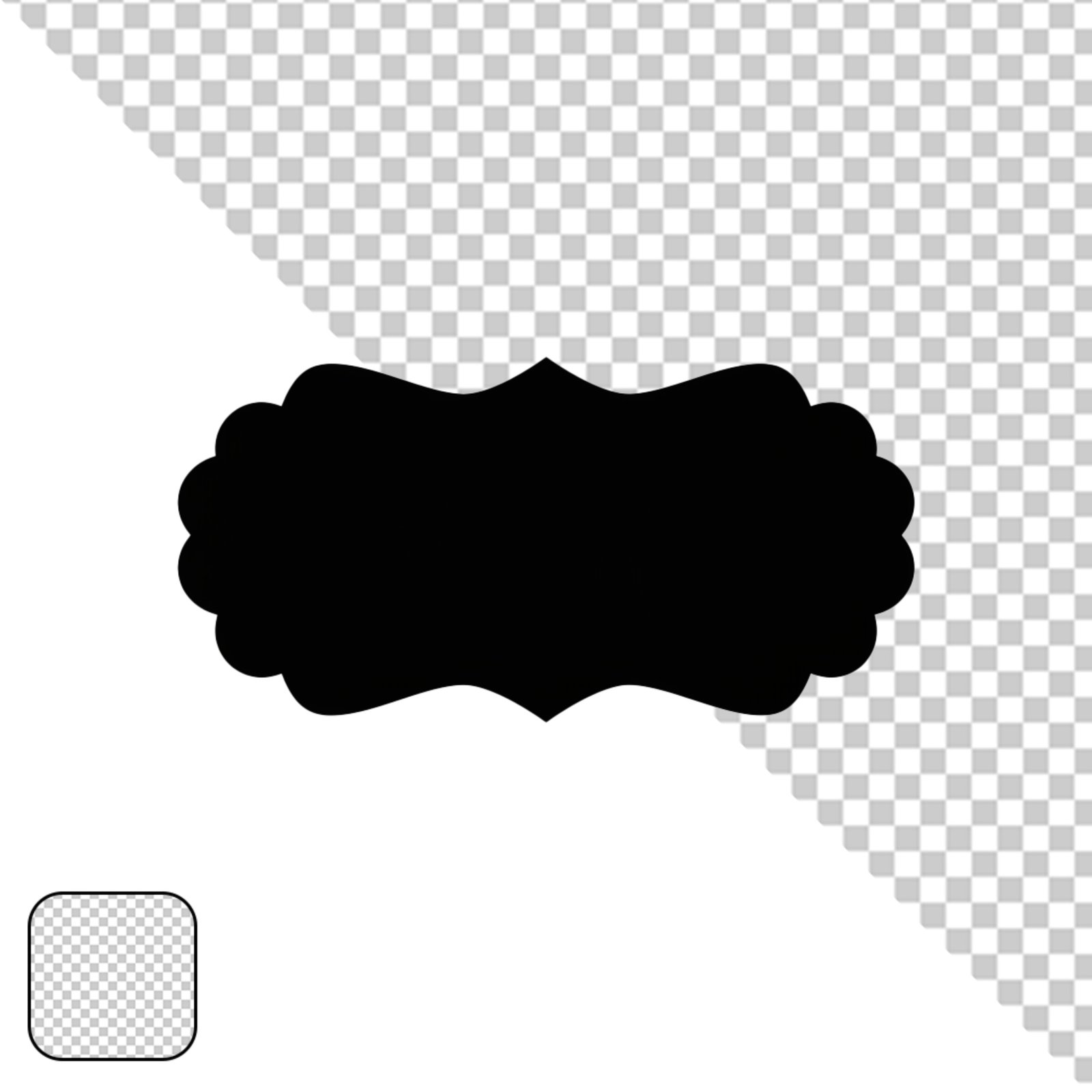 Elegant Black Decorative Label Frame PNG With Transparent Background