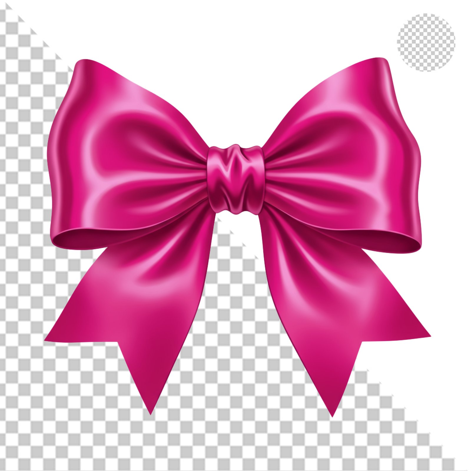 Elegant Pink Satin Ribbon Bow Isolated On Transparent Background
