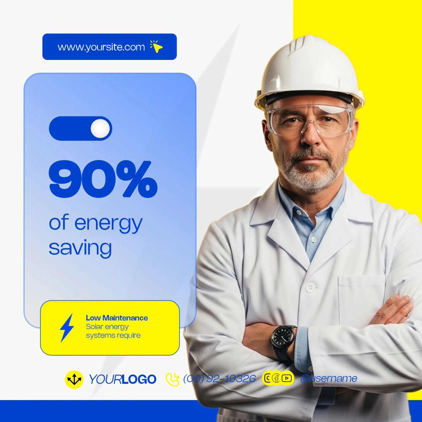 Energy Saving Solar Business Social Media Post Template