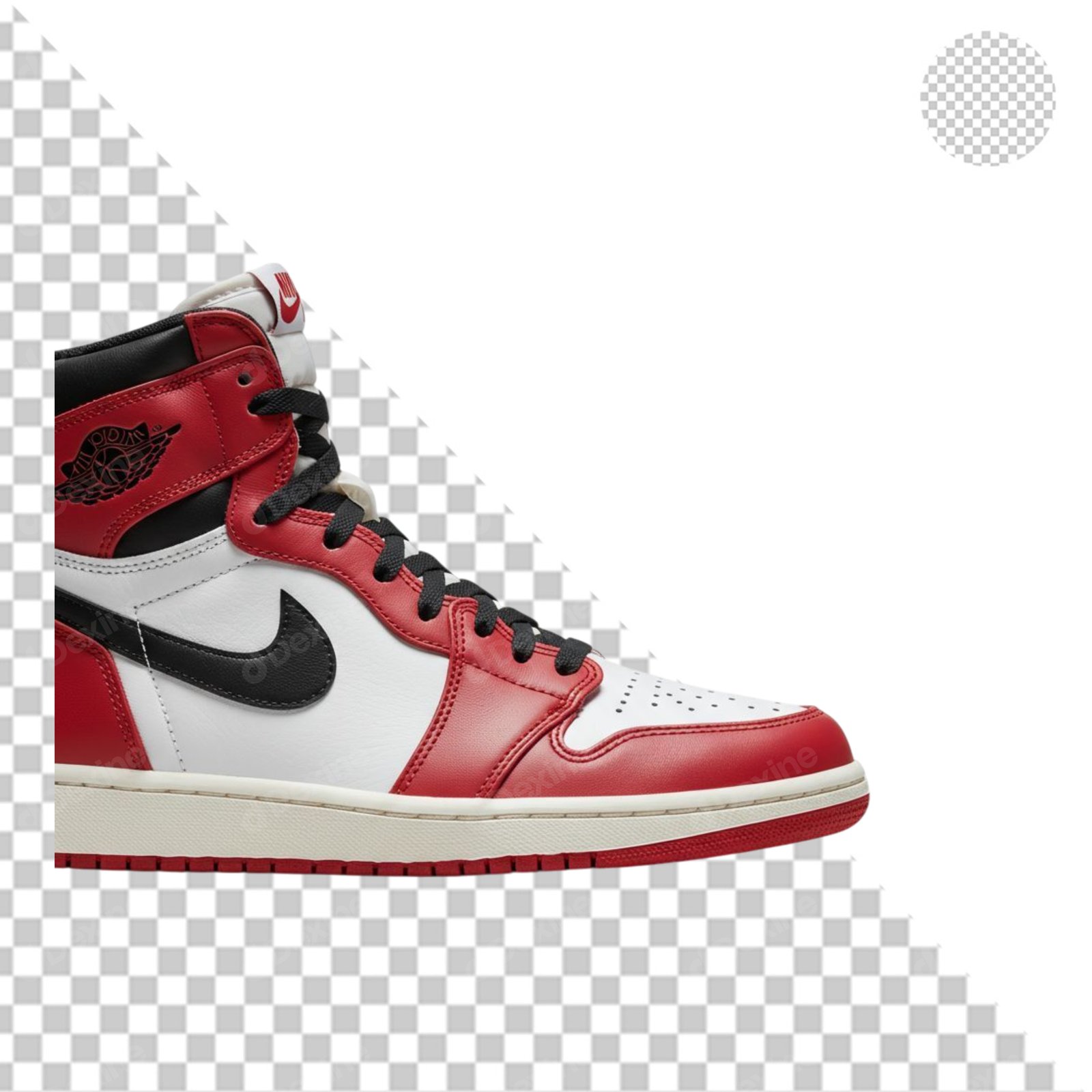 Fashionable Red White Black High Top Sneaker Isolated Transparent PNG