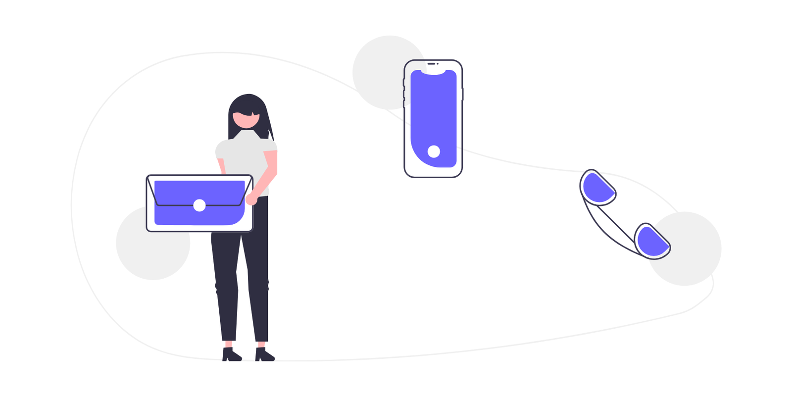 Flat Design Illustration Of Business Communication Workflow
