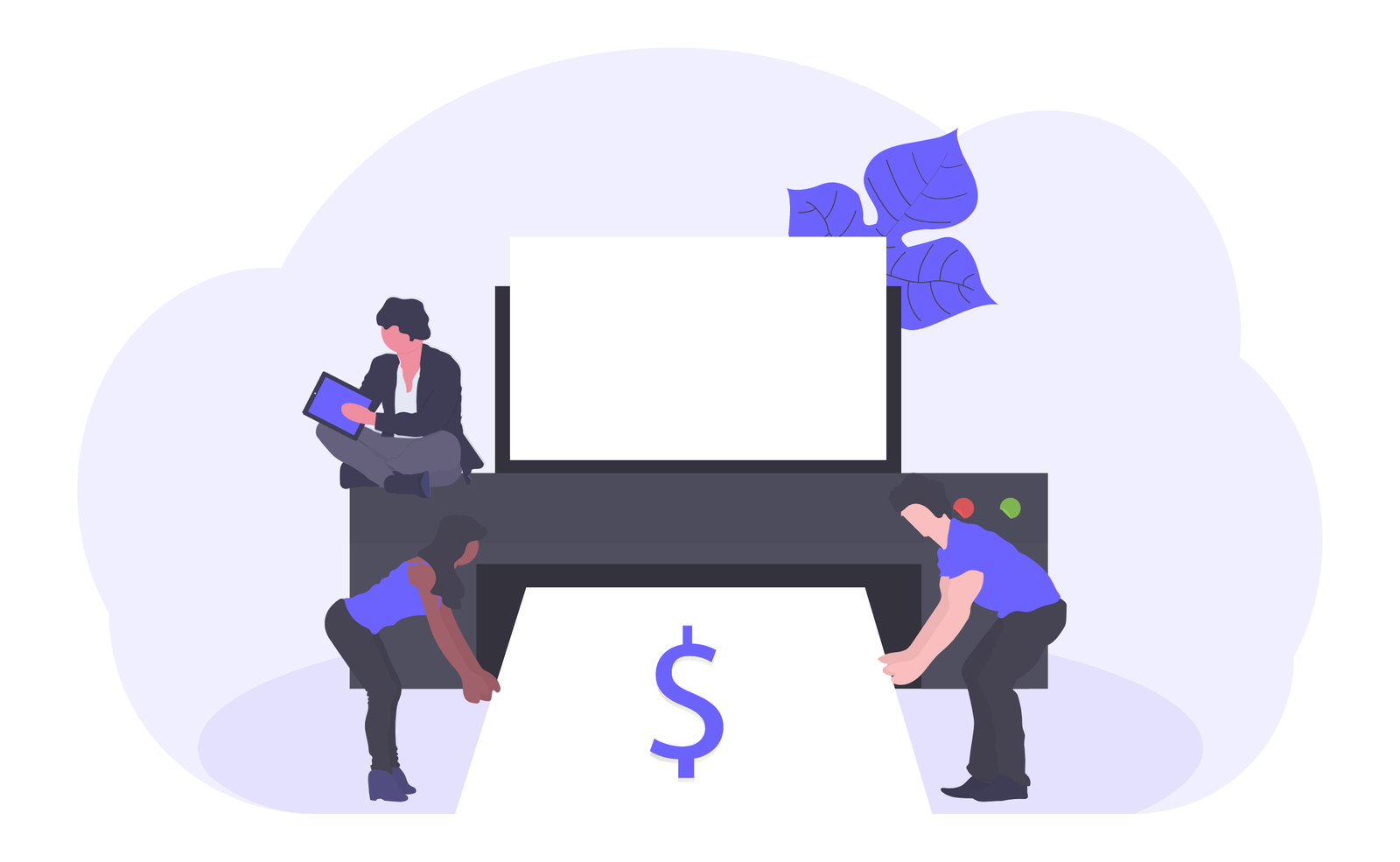 Flat Design Illustration Of Business Team Generating Money