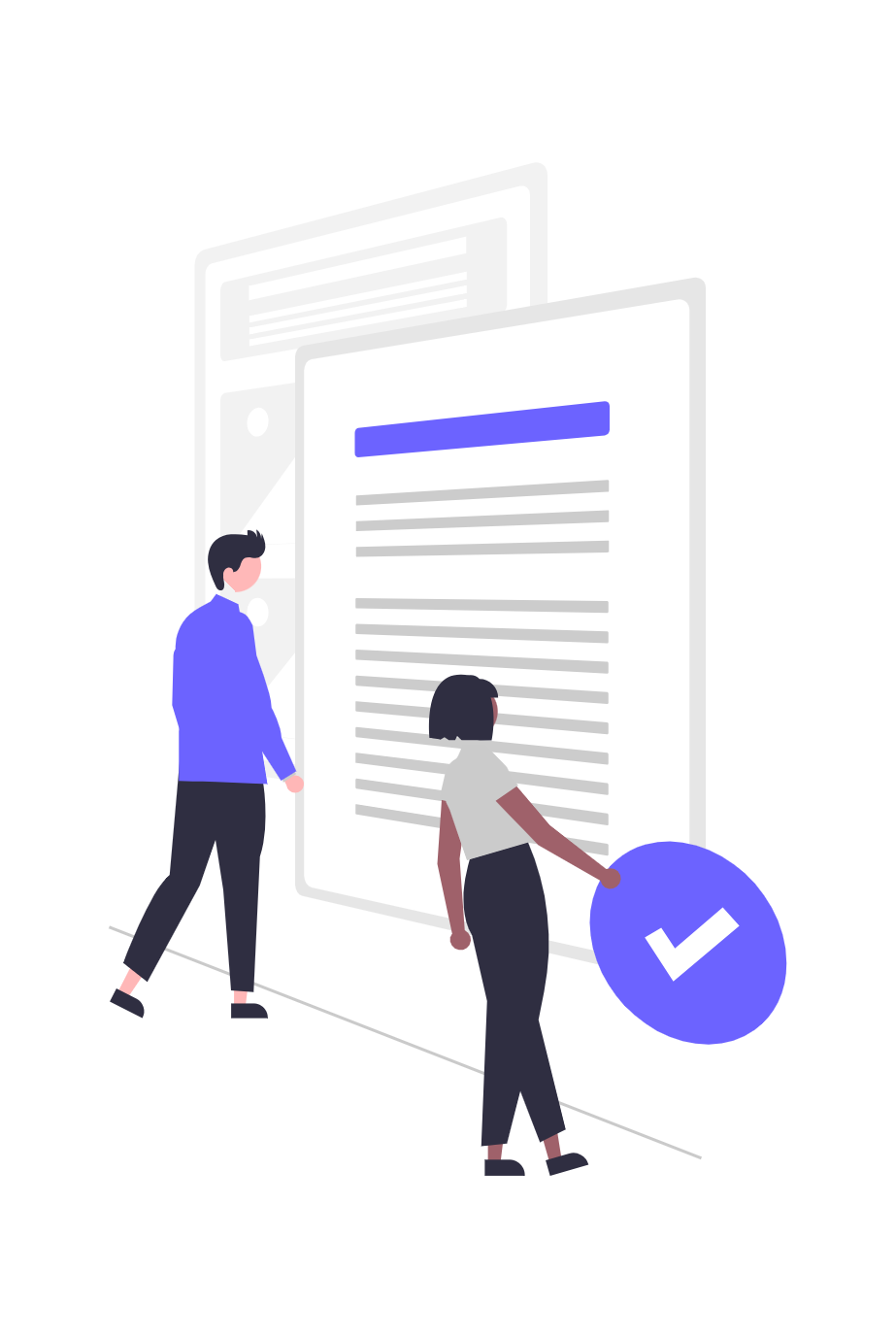 Flat Design Illustration Of Document Management And Approval Process