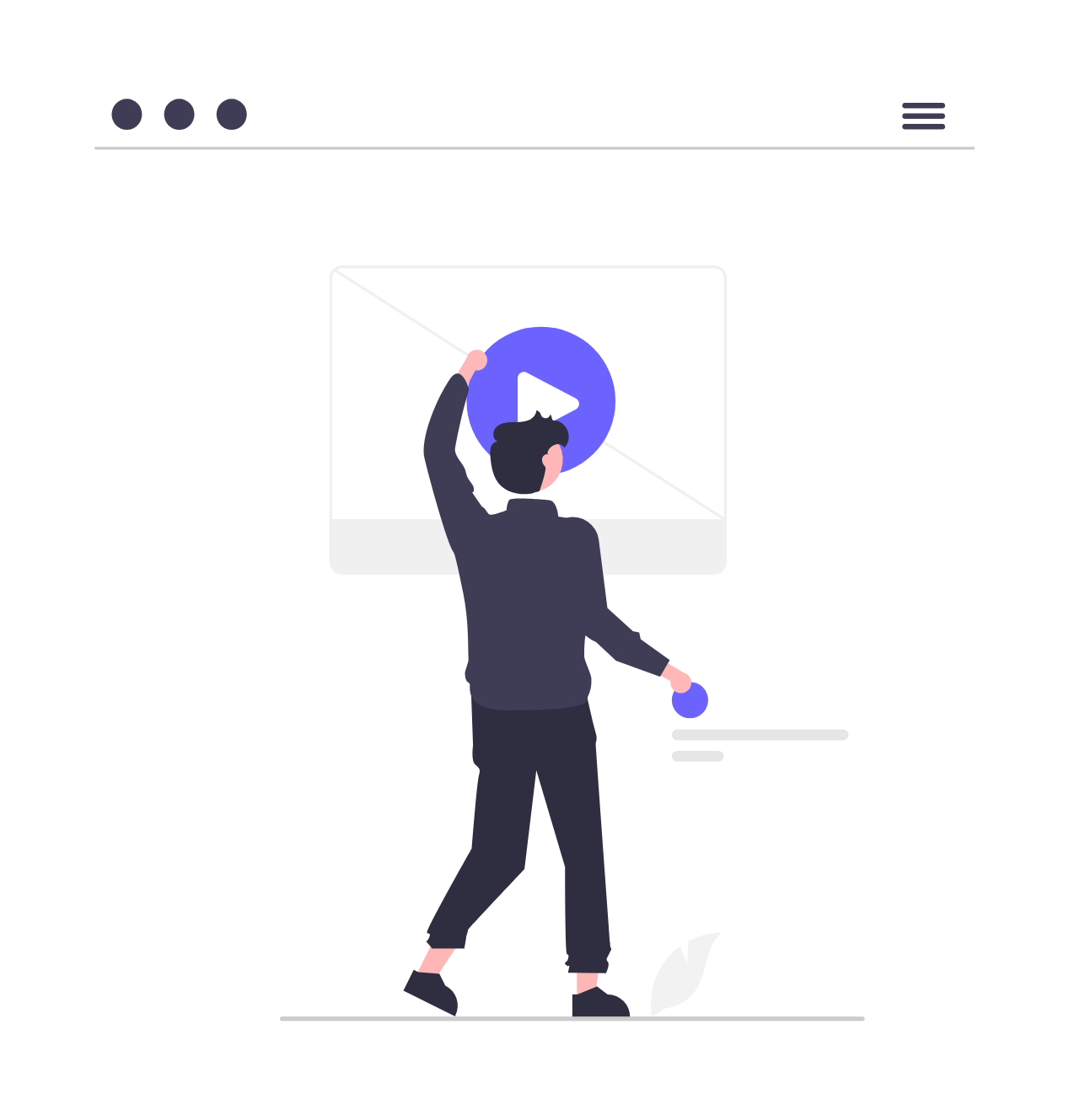 Flat Design Illustration Of Man Activating Online Video Content