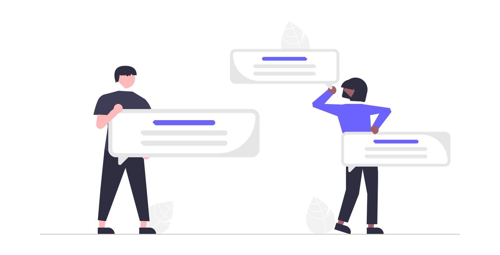 Flat Design Illustration Of People Exchanging Messages And Information
