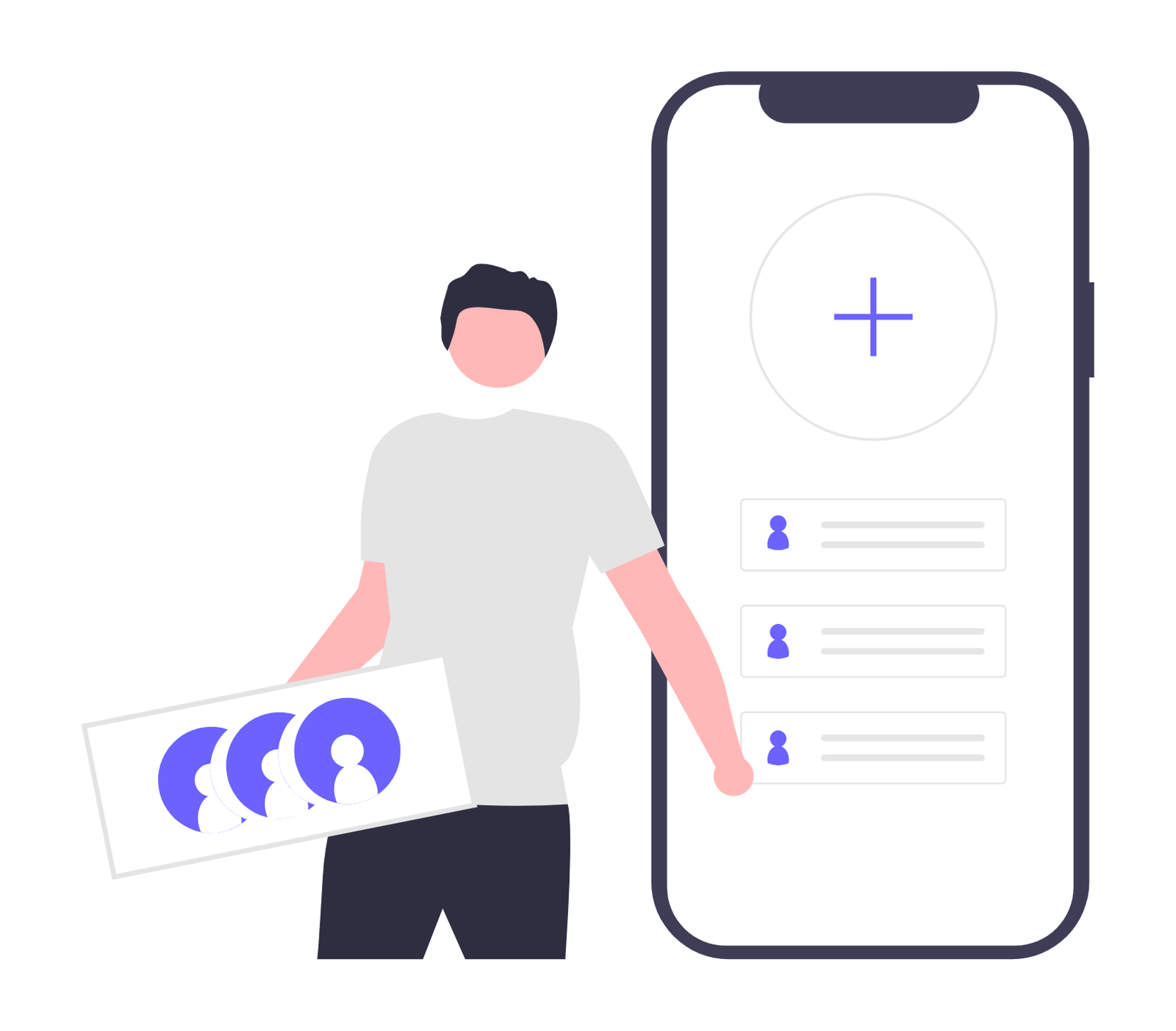 Flat Design Illustration Of User Management On Mobile Application
