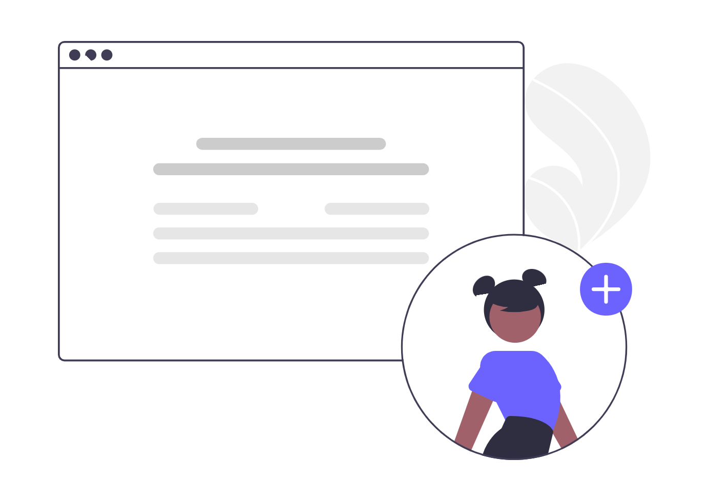 Flat Design Illustration Of User Profile And Web Browser Interface