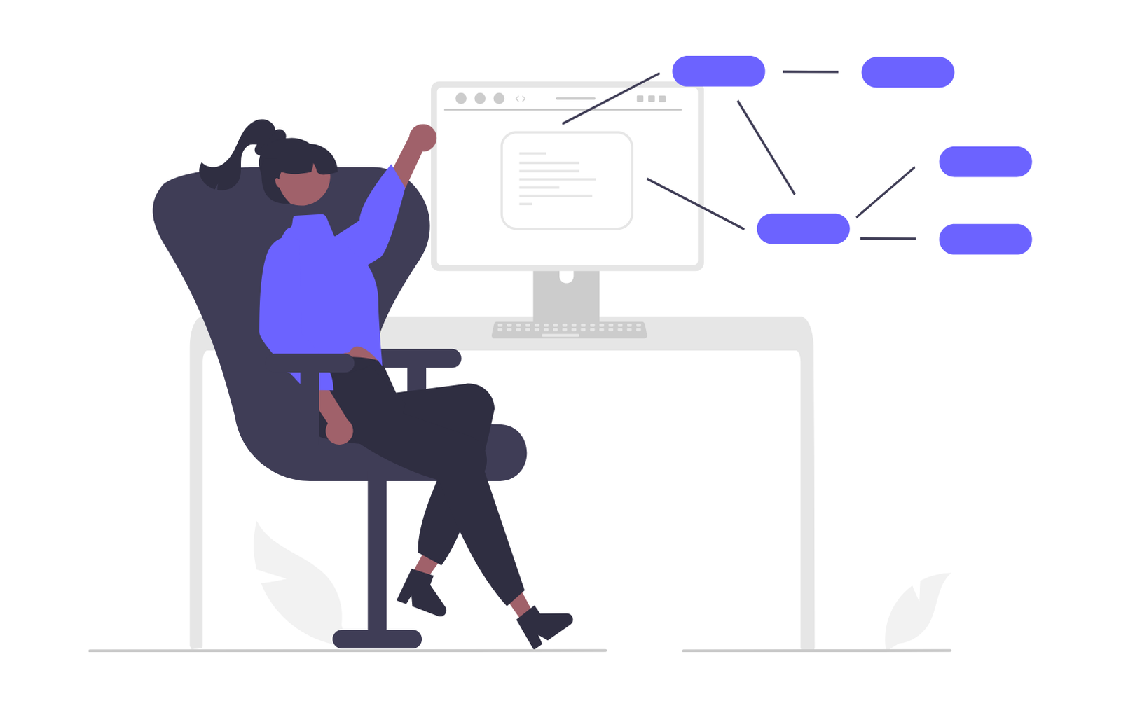 Flat Design Illustration Of Woman Celebrating Business Success