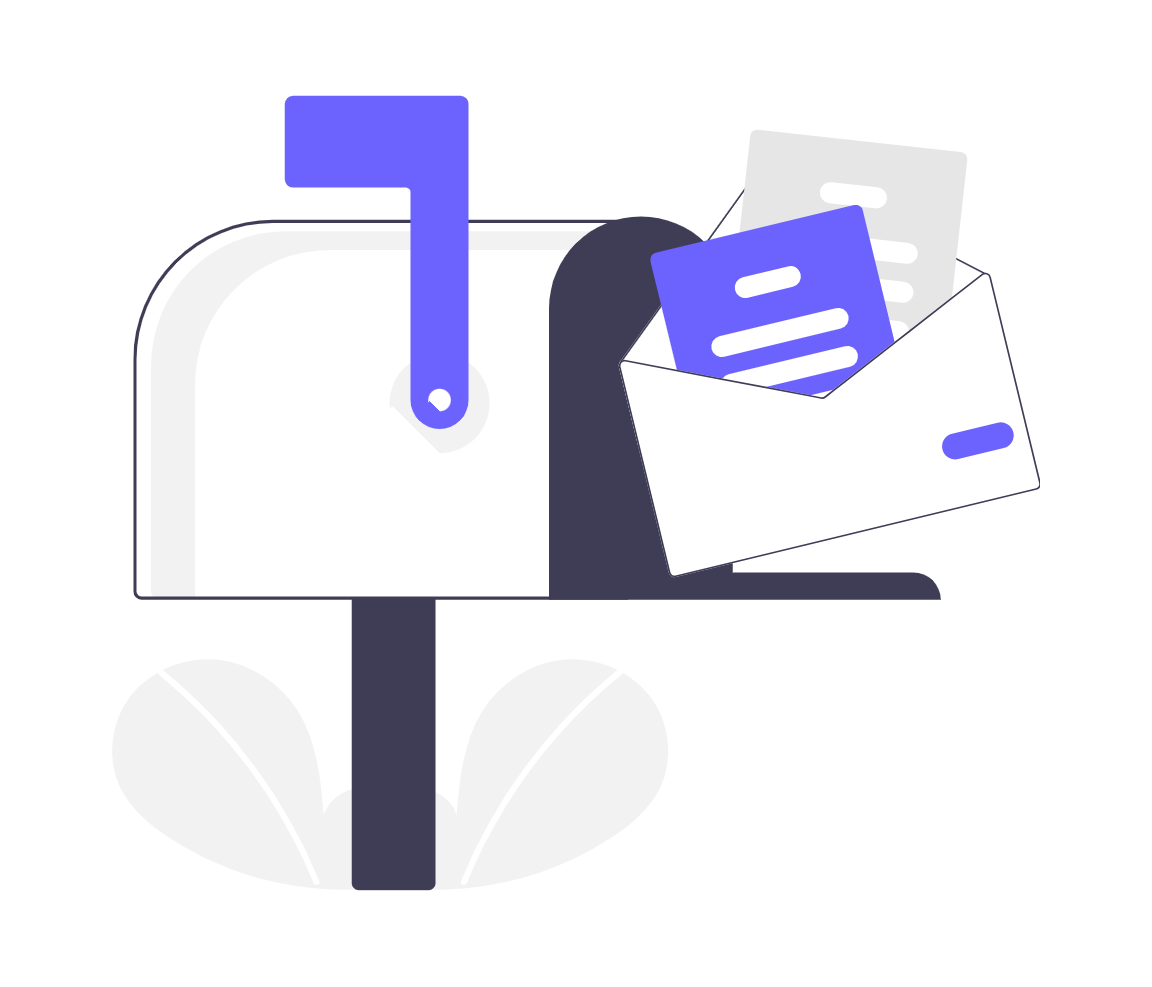 Flat Design Mailbox With Incoming Mail And Message Illustration