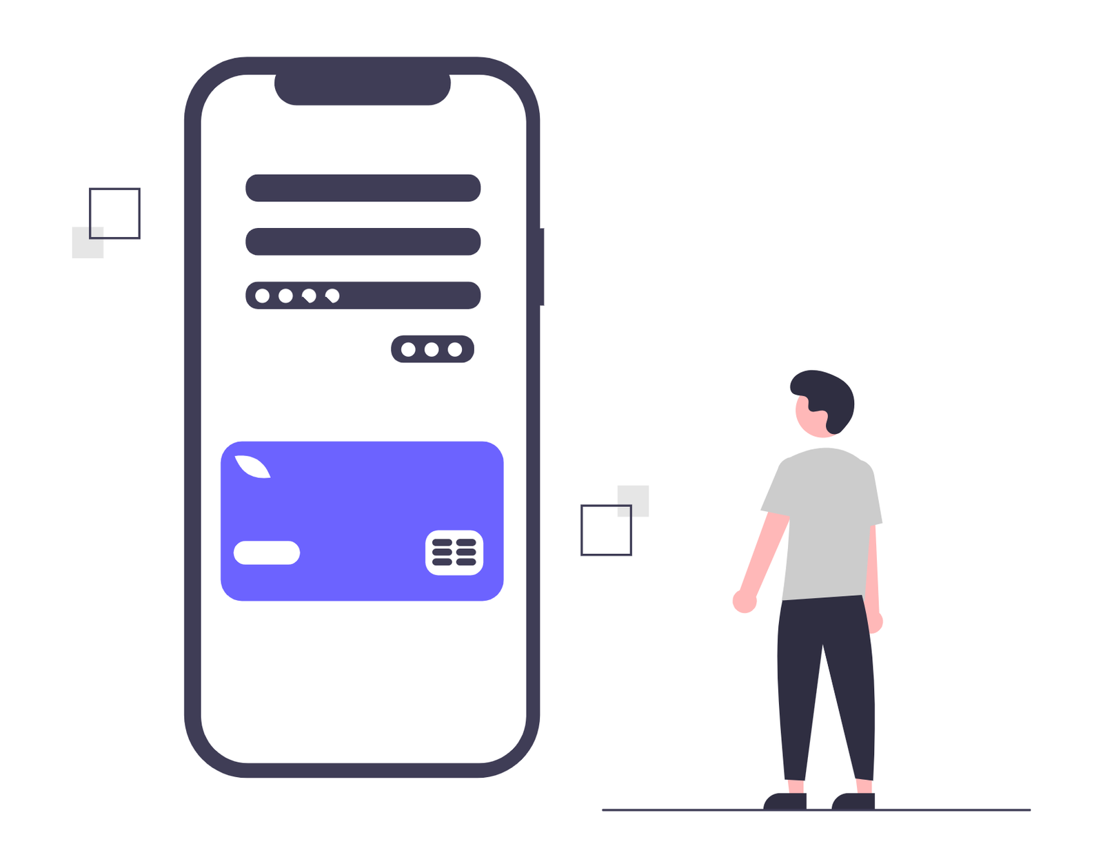 Flat Design Mobile Payment And Online Transaction Illustration