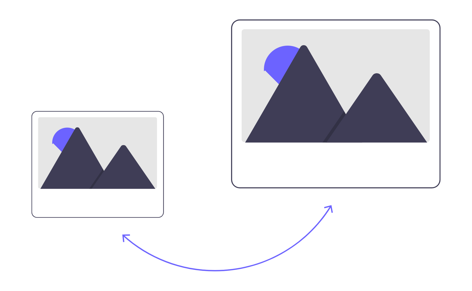 Flat Illustration Of Image Resizing And Scaling Process