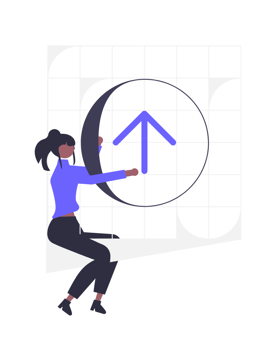 Flat Illustration Of Woman Uploading Digital Content Online