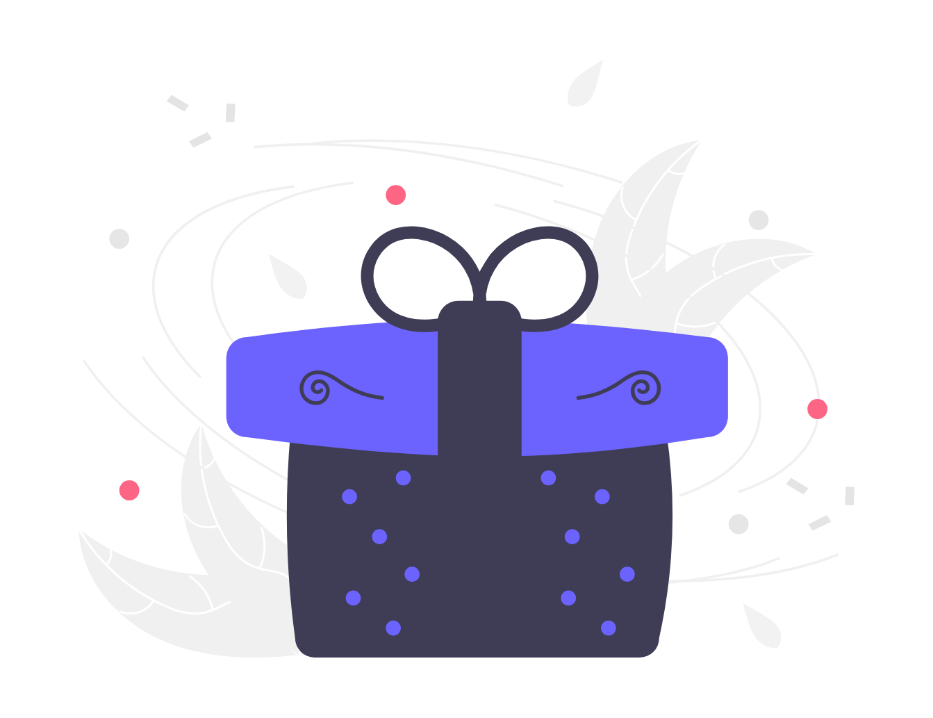 Flat Minimalist Gift Box With Abstract Background Elements