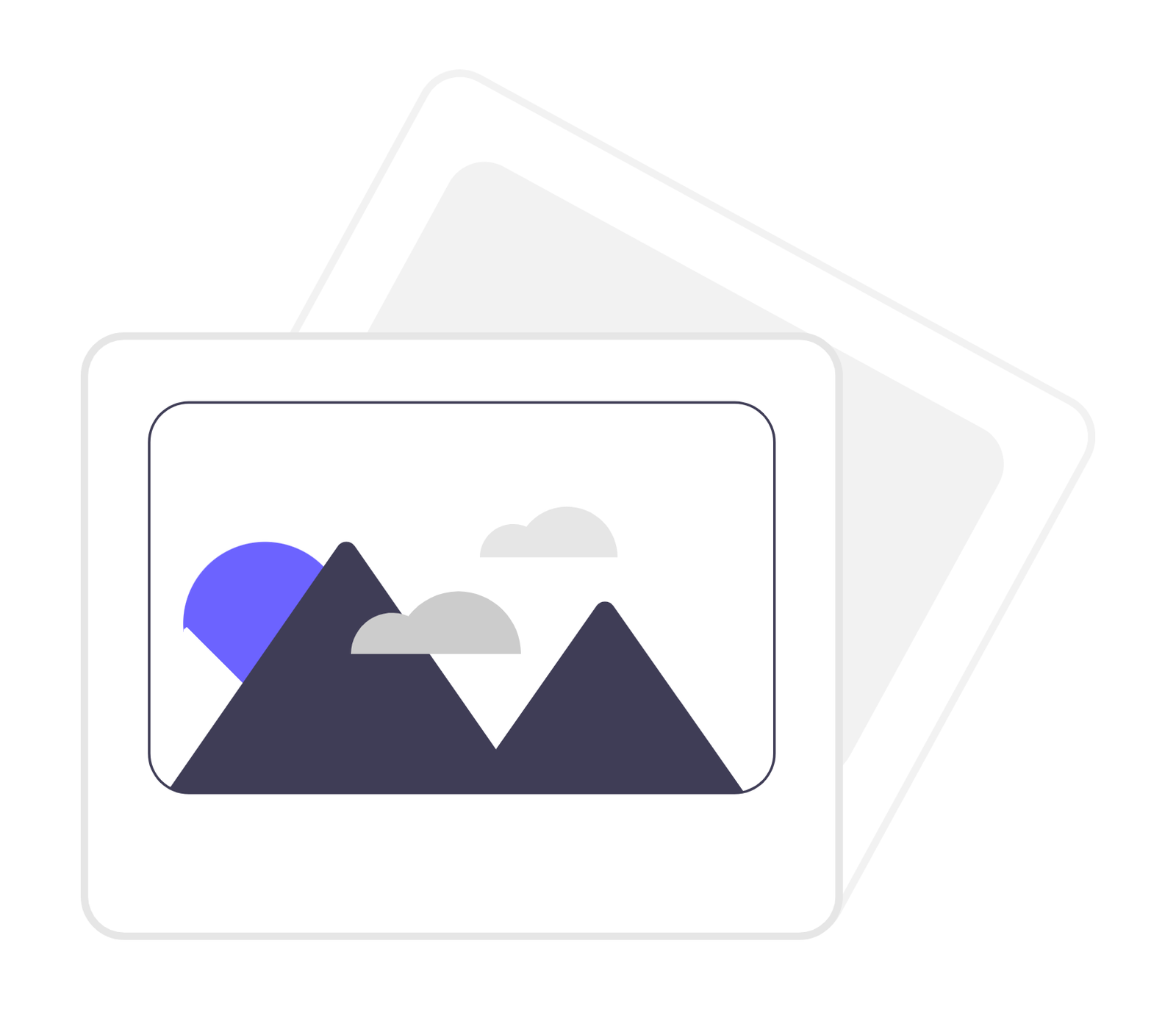 Flat Minimalist Icon Of Image Placeholder With Landscape Design