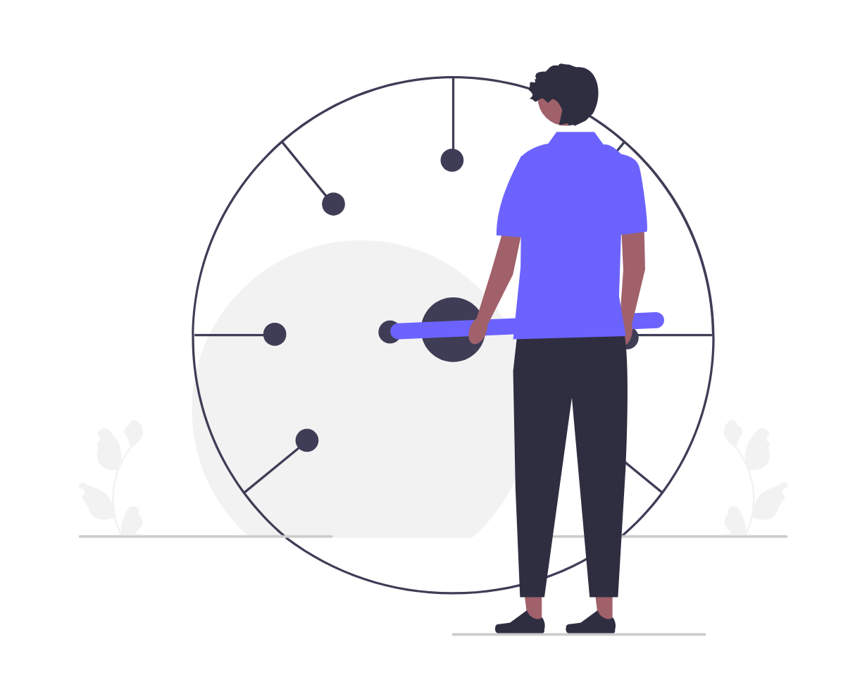 Flat Minimalist Illustration Person Managing Time And Productivity