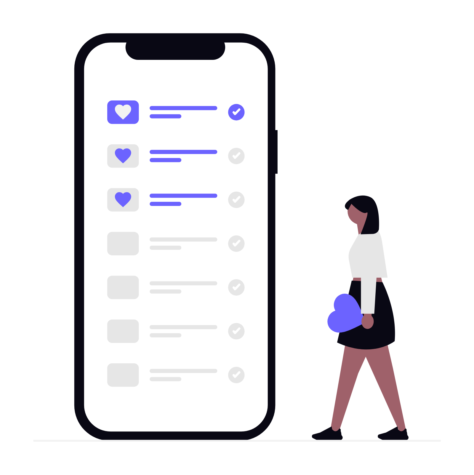 Flat Minimalist Illustration Social Media Likes And Digital Engagement