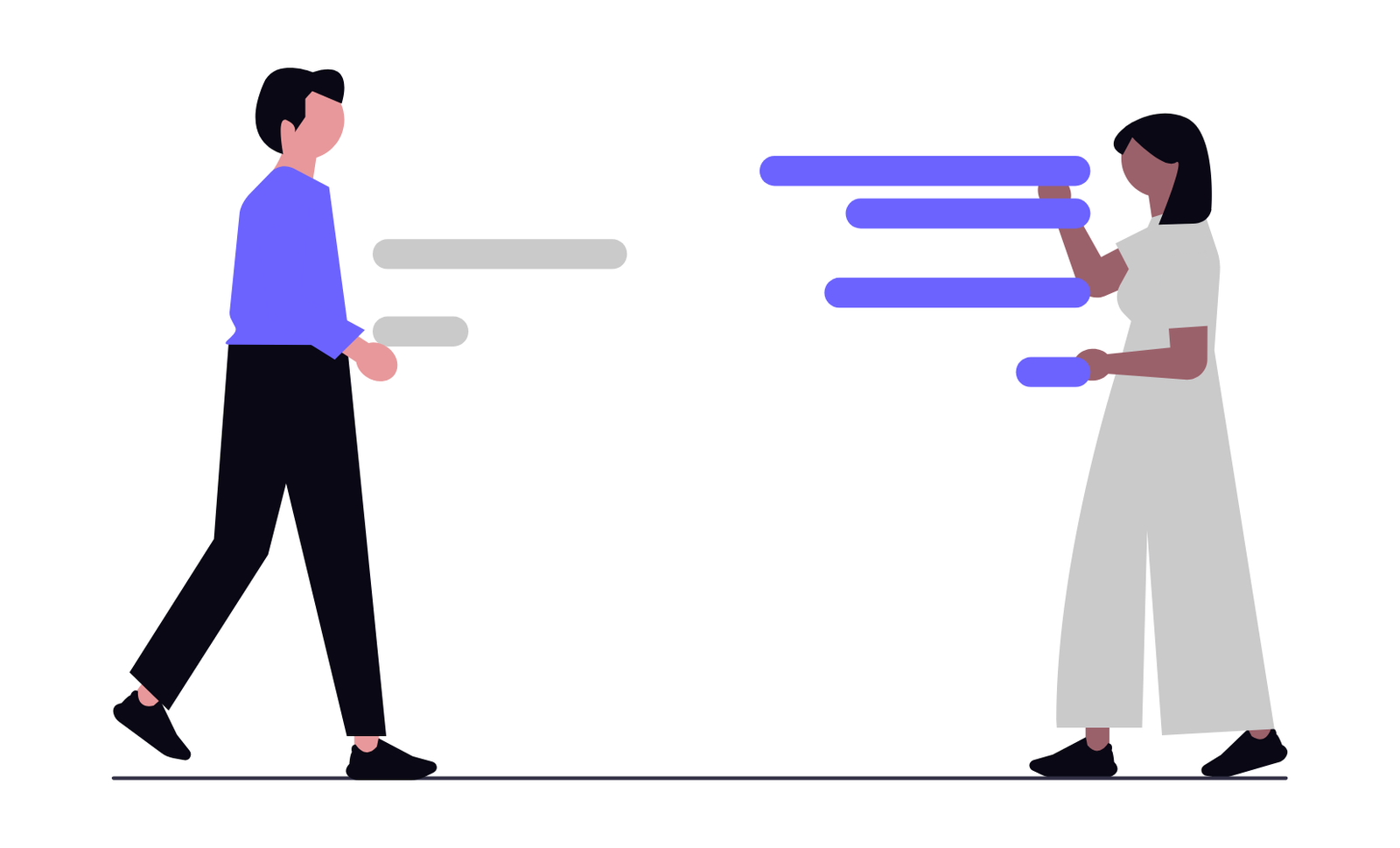 Flat Minimalist Illustration Of Digital Communication Exchange