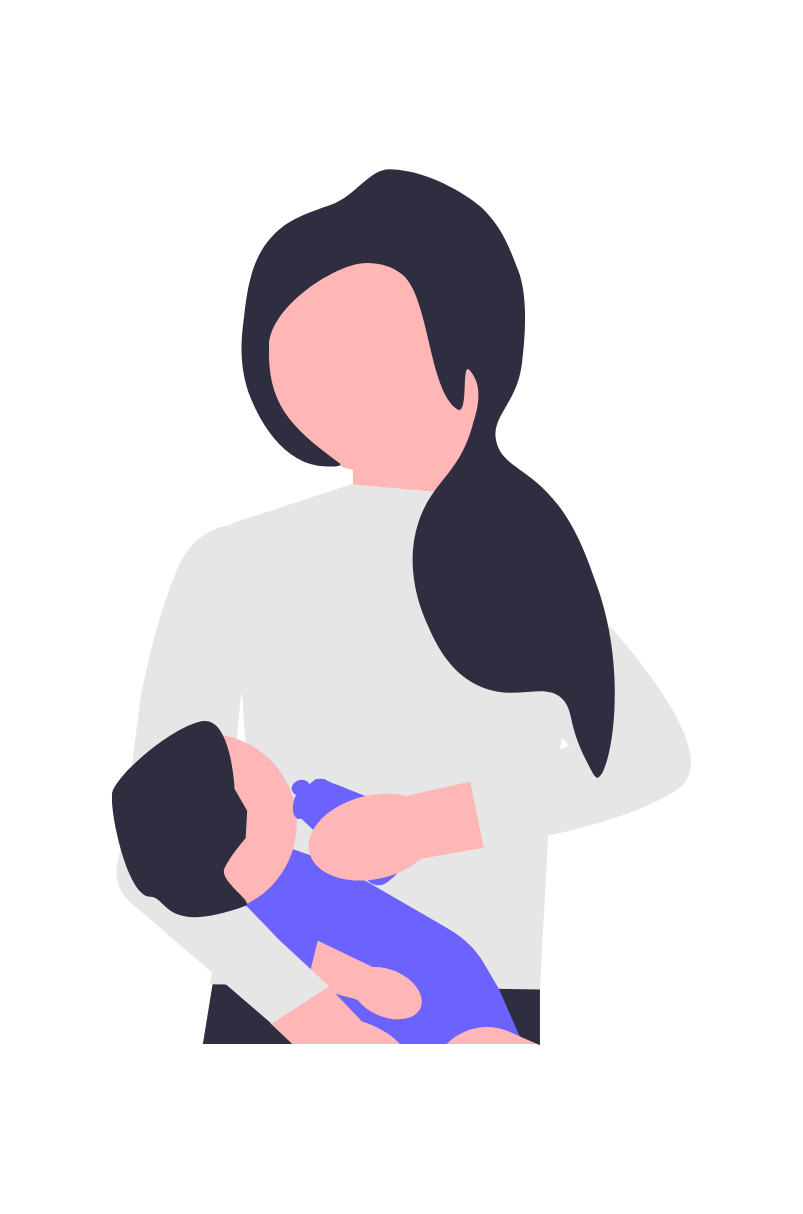Flat Minimalist Illustration Of Mother Bottle Feeding Baby