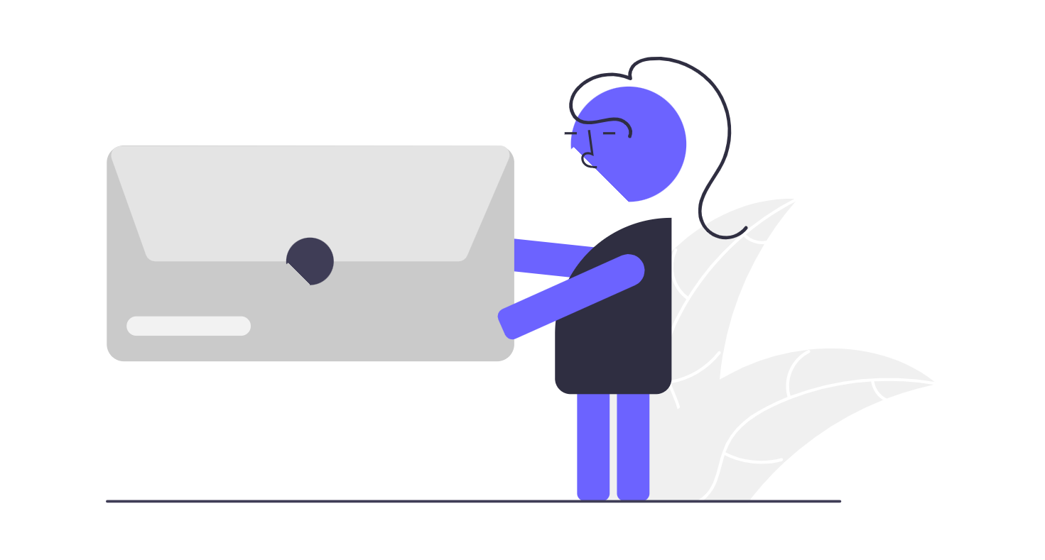 Flat Minimalist Illustration Of Person Holding Large Envelope