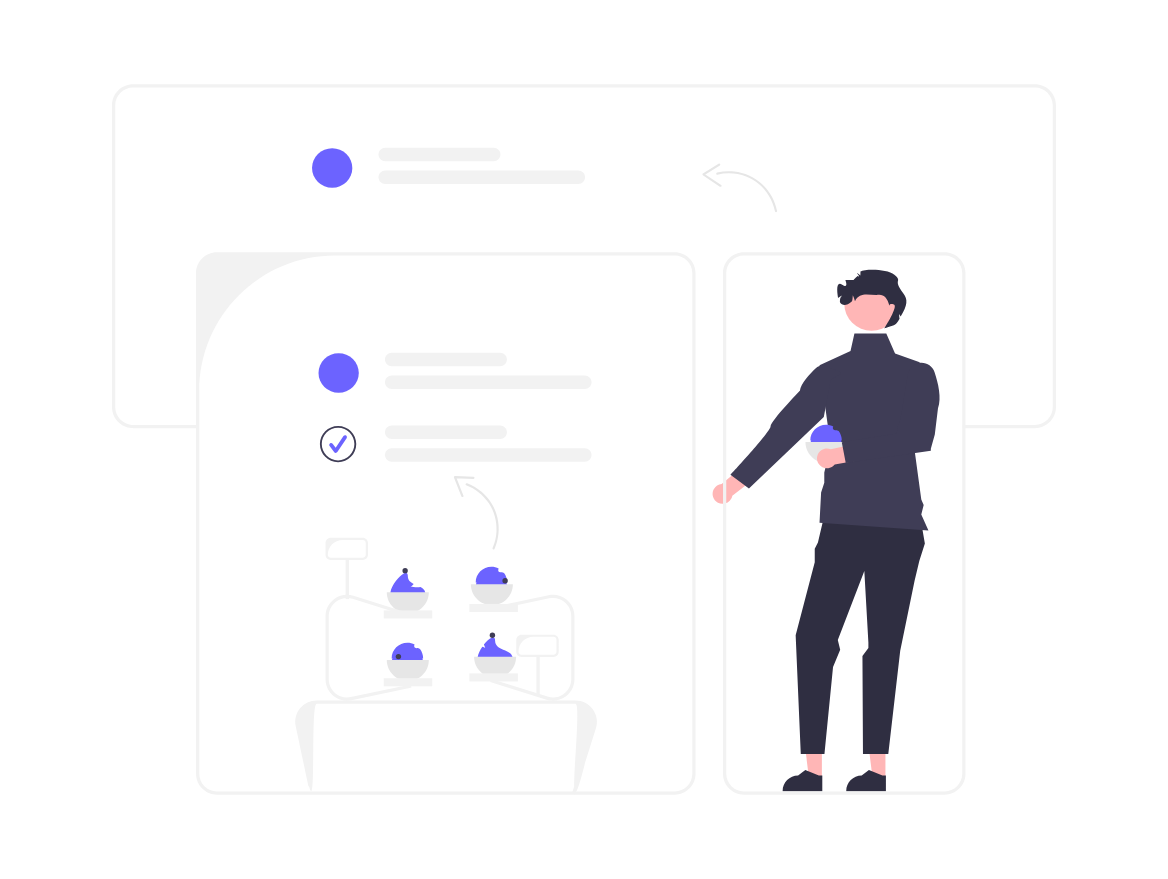 Flat Minimalist Illustration Of Person Interacting With Digital Interface