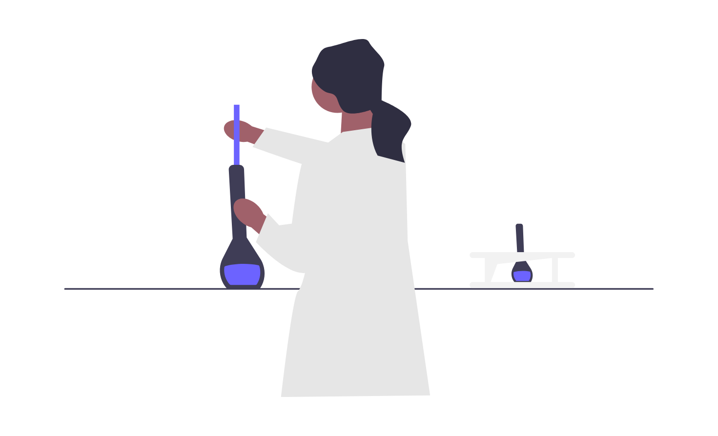 Flat Minimalist Illustration Of Scientist Conducting Lab Experiment 212944