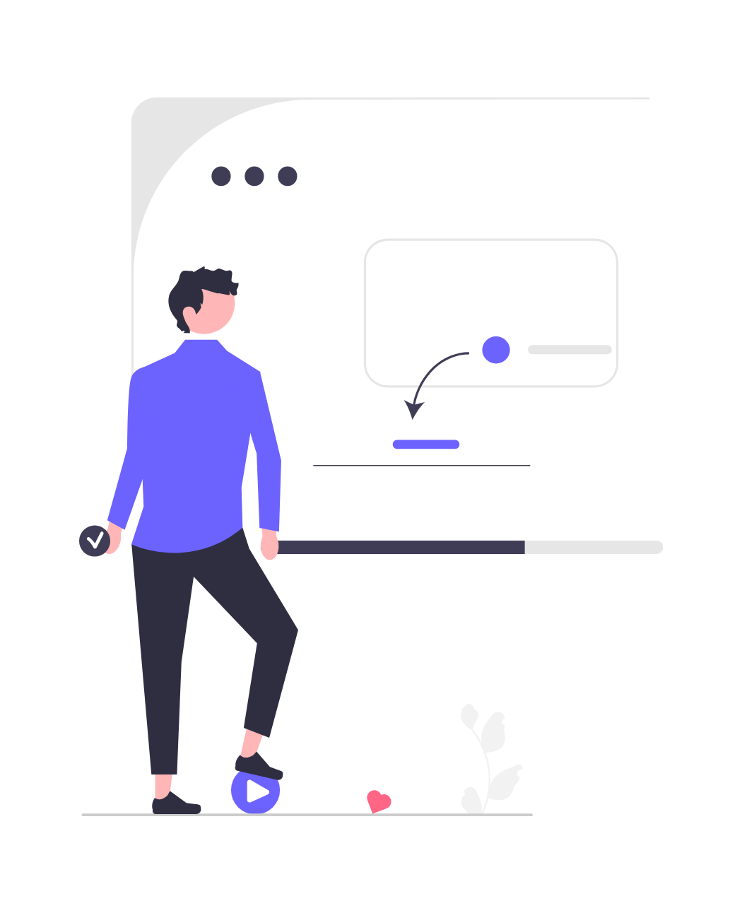 Flat Minimalist Illustration Of User Interacting With Digital Content