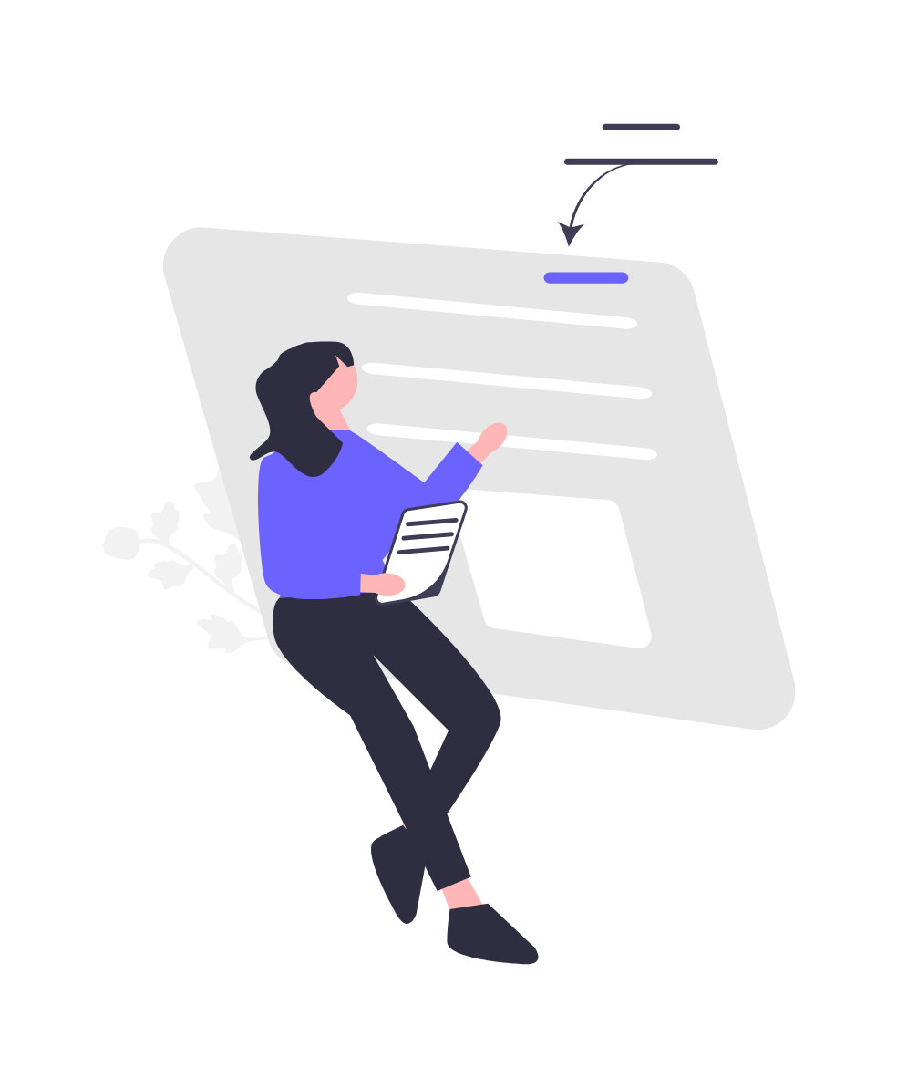 Flat Minimalist Illustration Of Woman Explaining Business Data Presentation