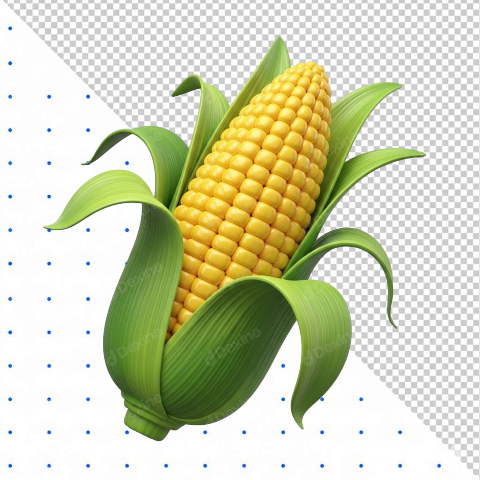Fresh Ear Of Corn With Husk Isolated On Transparent Background PNG
