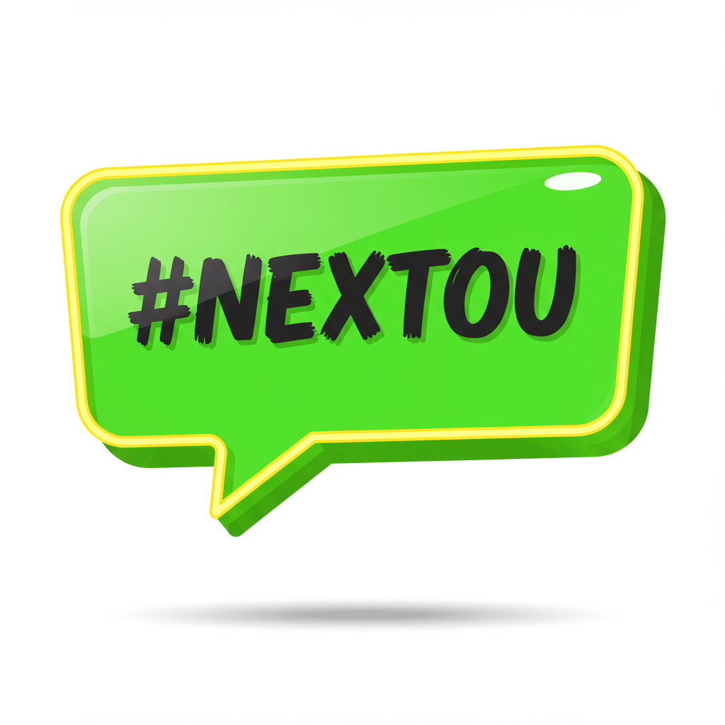 Green NEXTOU Hashtag 3D Speech Bubble Sticker Icon
