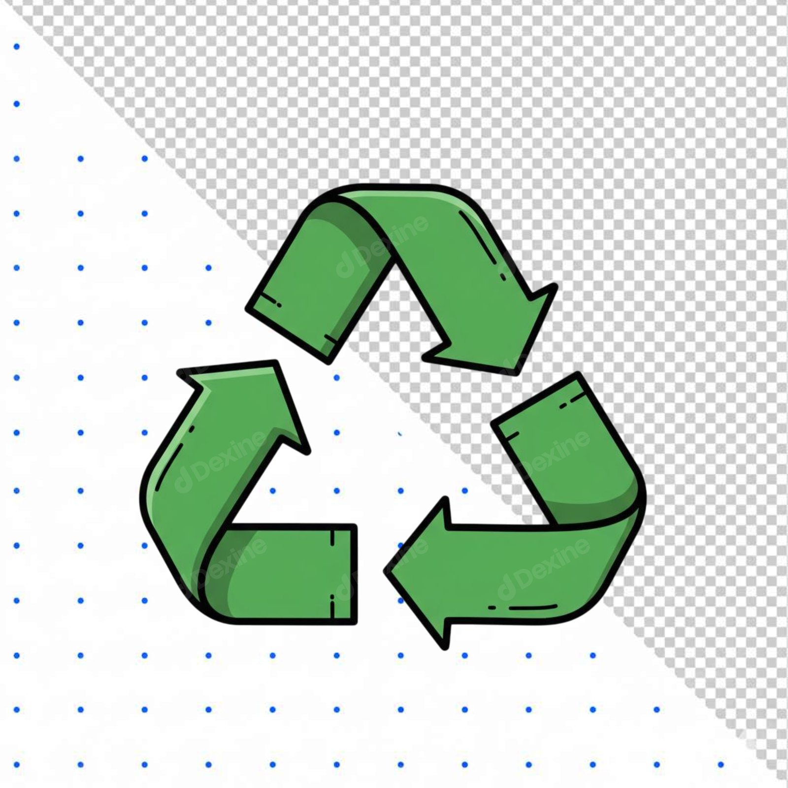 Green Recycling Symbol Eco Icon Transparent PNG Isolated Graphic Design Element