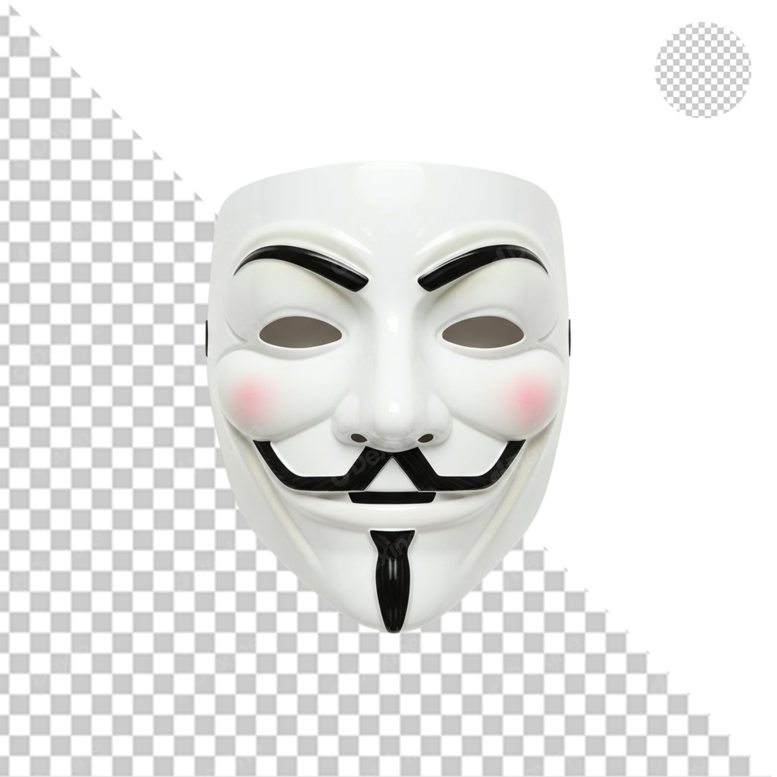 Guy Fawkes Anonymous Mask Isolated Transparent PNG Cutout For Design