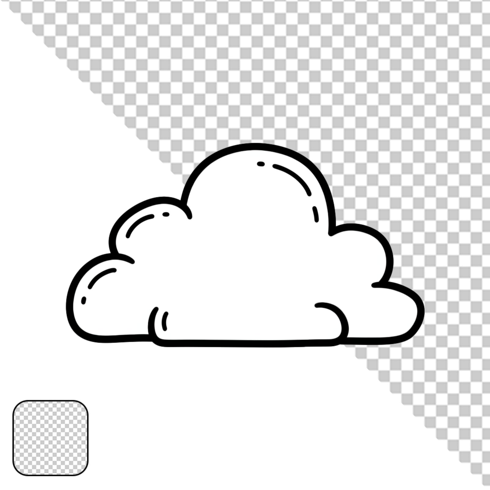 Hand Drawn Cloud Outline Transparent PNG For Weather And Sky Designs