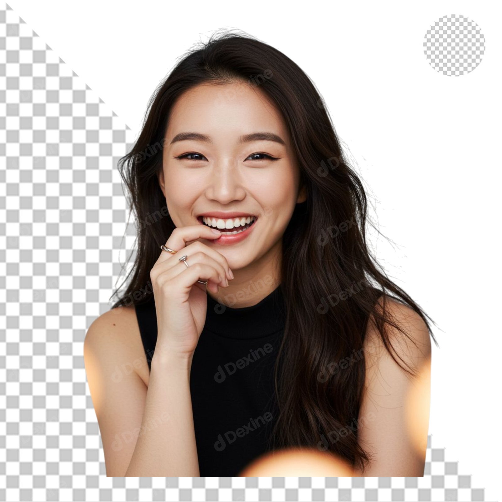 Happy Young Asian Woman Smiling Laughing Transparent PNG Cutout