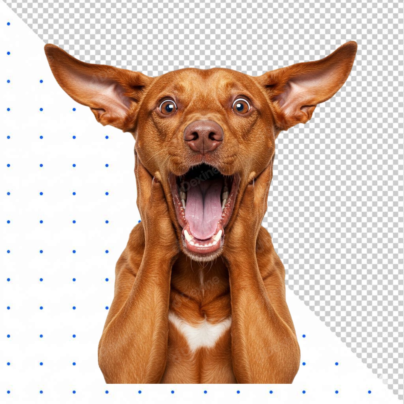 Hilarious Shocked Dog Cutout Wide Mouth Yawn Transparent Background