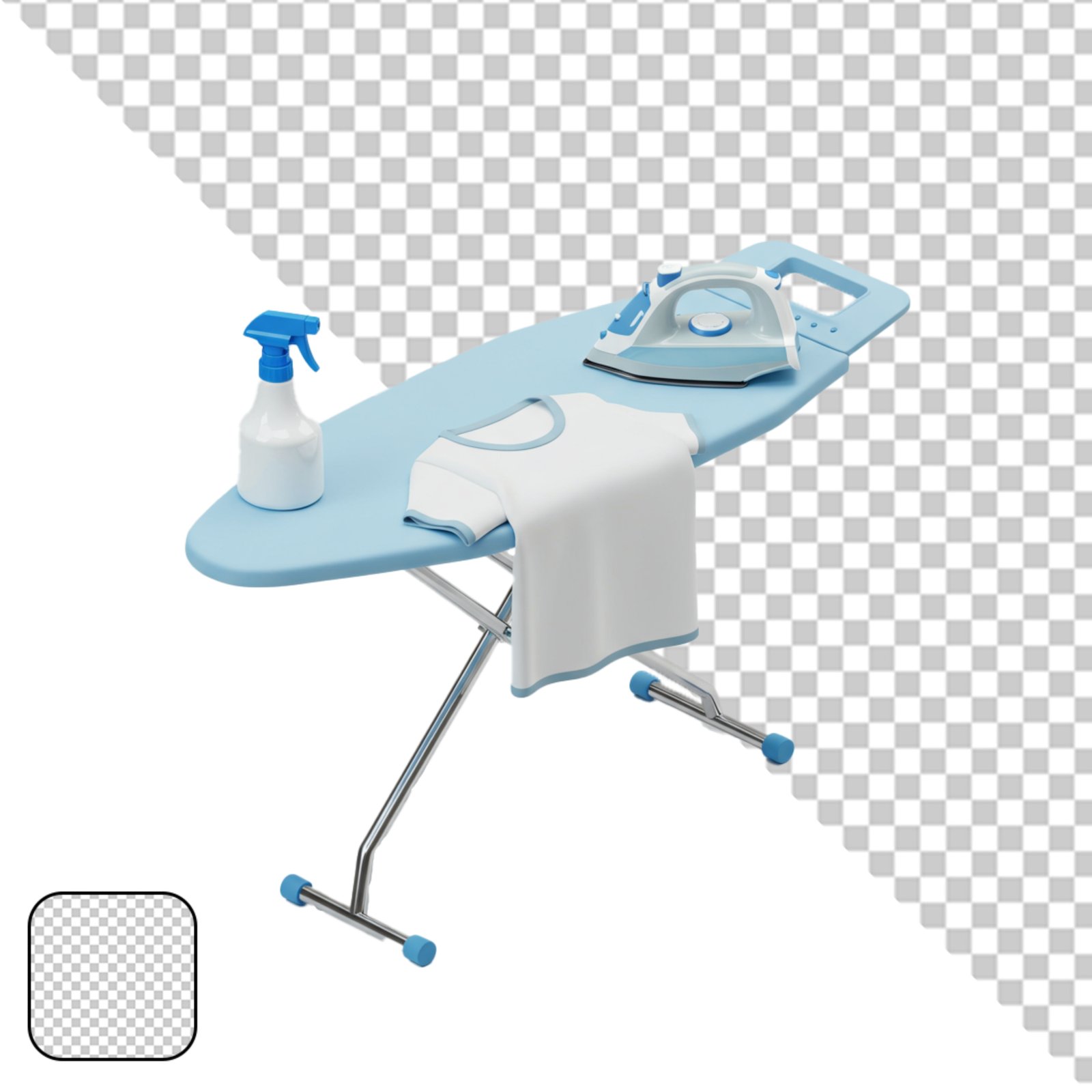 Ironing Board With Iron T Shirt And Spray Bottle Transparent PNG