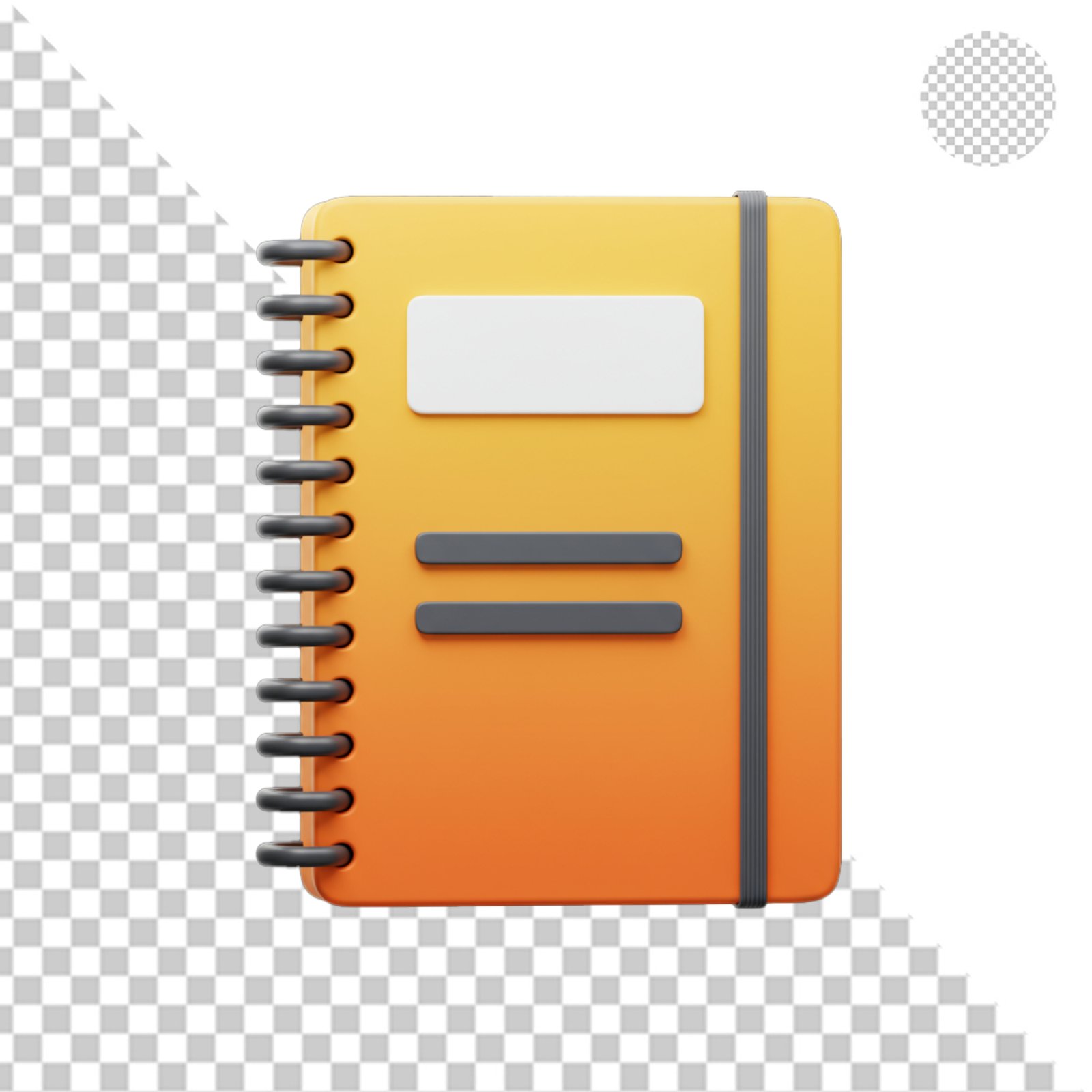 Isolated 3D Rendered Notebook With Elastic Band Transparent PNG