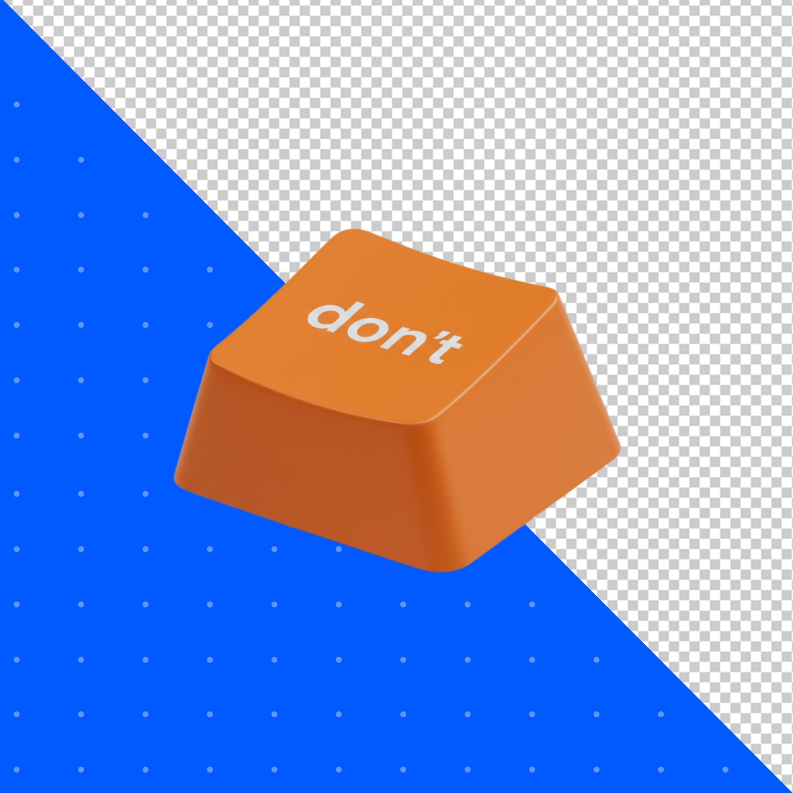 Isolated Orange Dont Keyboard Button With Transparent Background