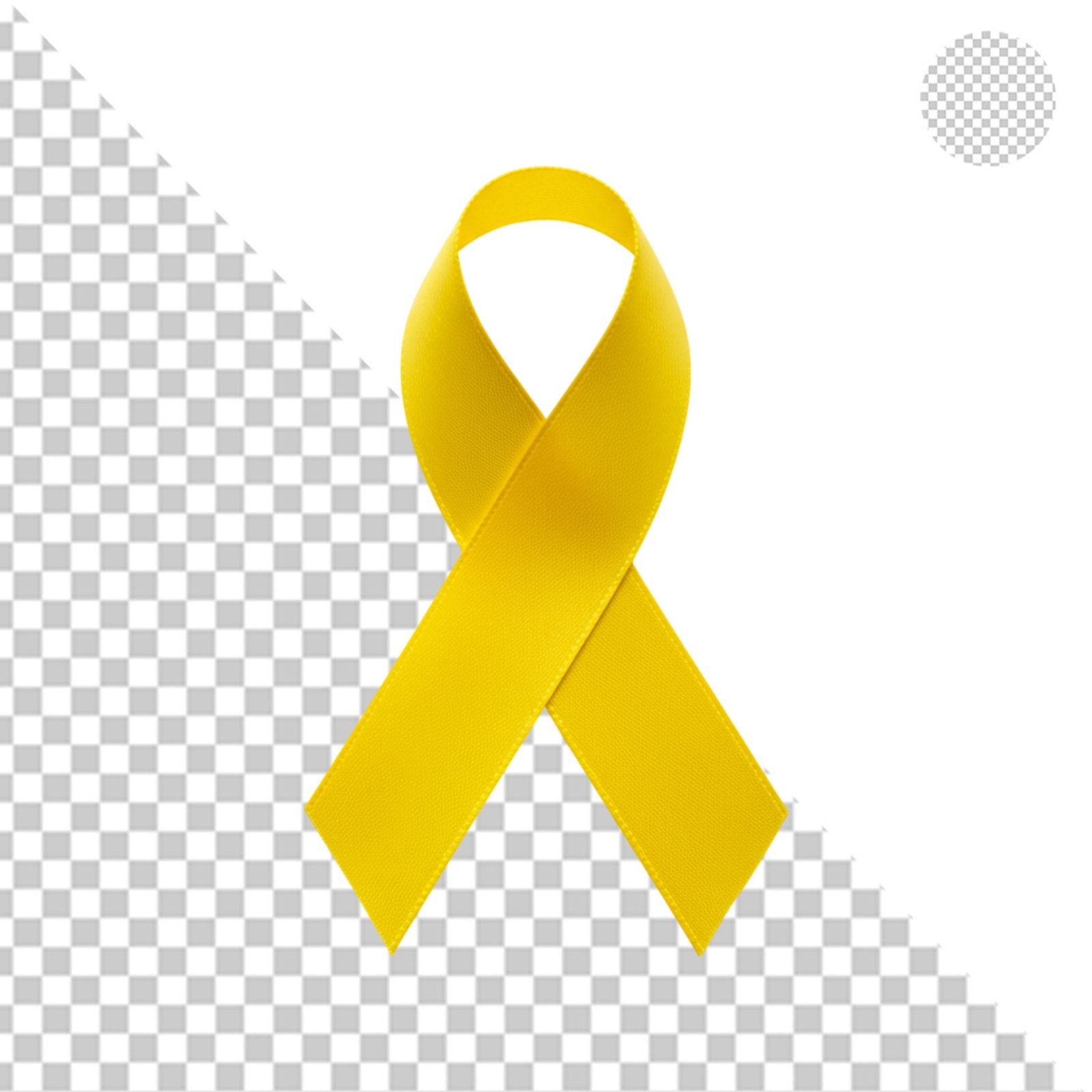 Isolated Yellow Awareness Ribbon With Transparent Background PNG