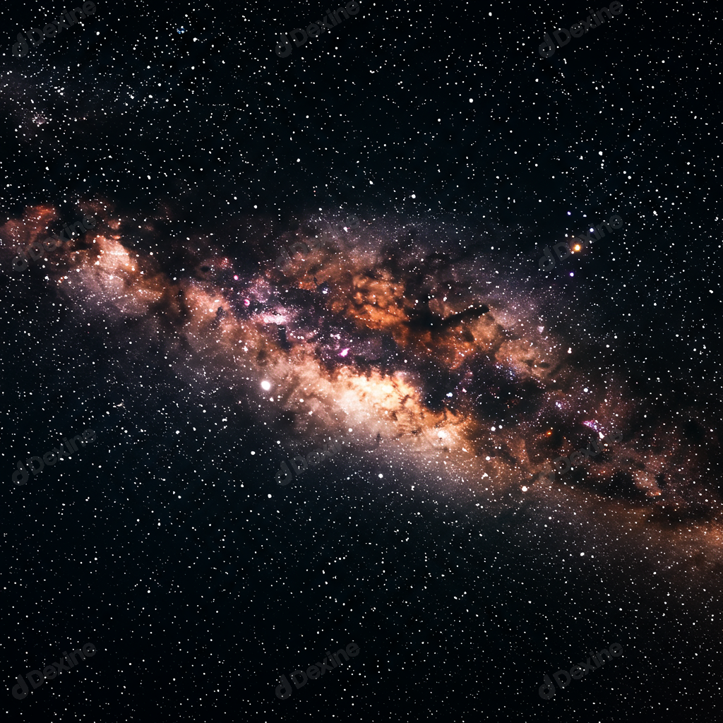 Majestic Milky Way Galaxy Streaking Across The Dark Night Sky