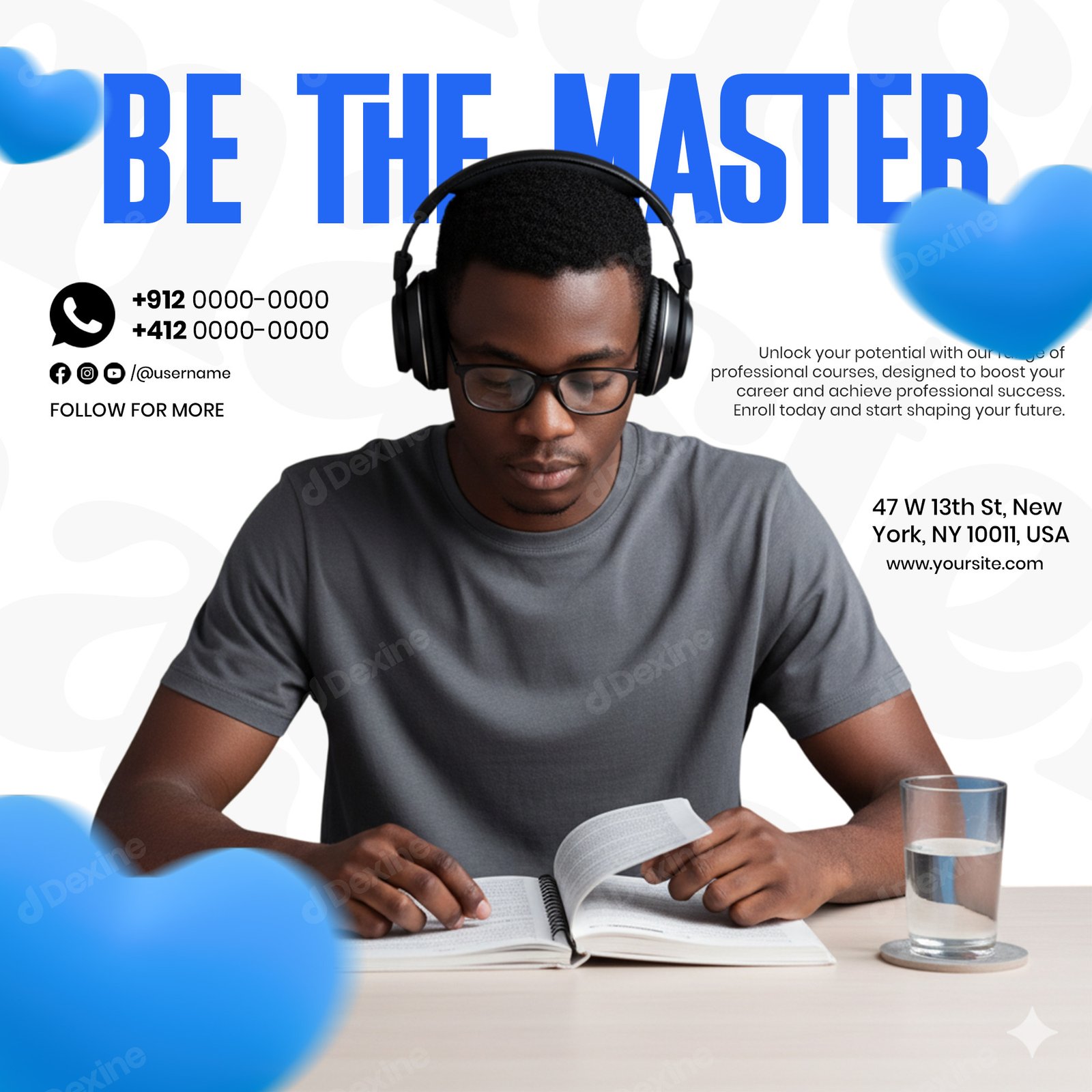 Masterclass Online Course Social Media Promotion Post Template