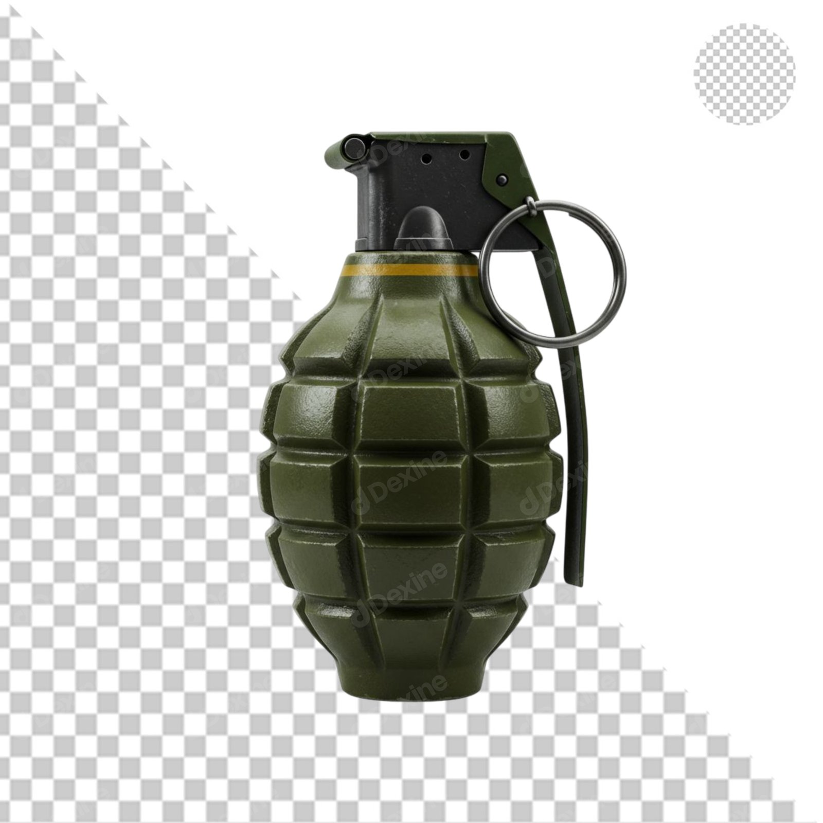 Military Hand Grenade Cutout With Transparent Background