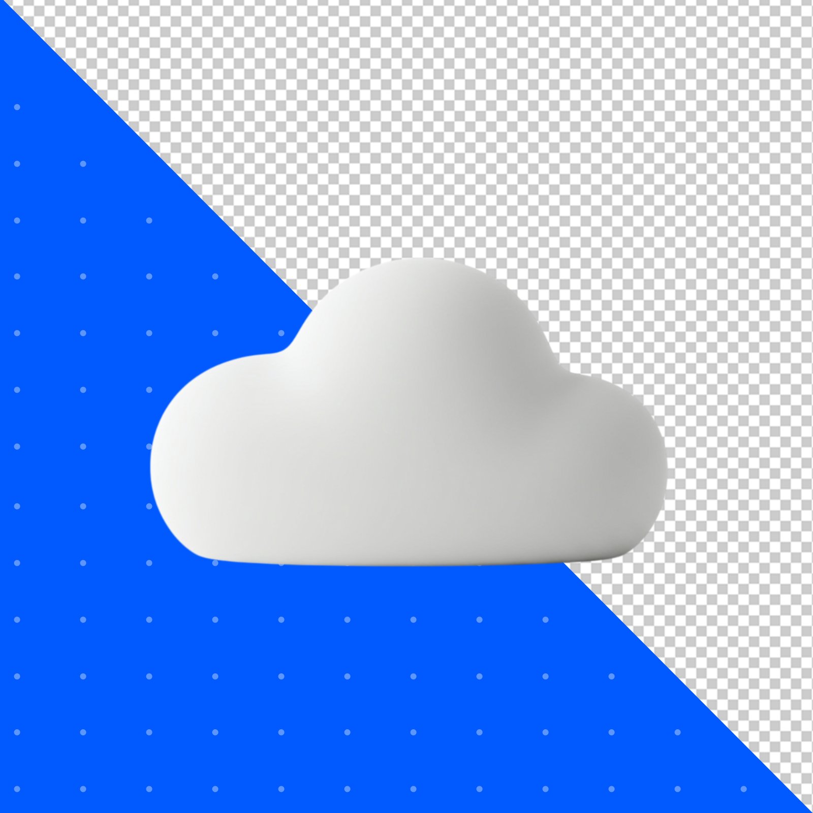 Minimalist 3D Cloud Icon Isolated With Transparent Background
