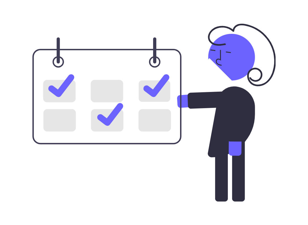 Minimalist Character Marking Tasks On Flat Design Calendar