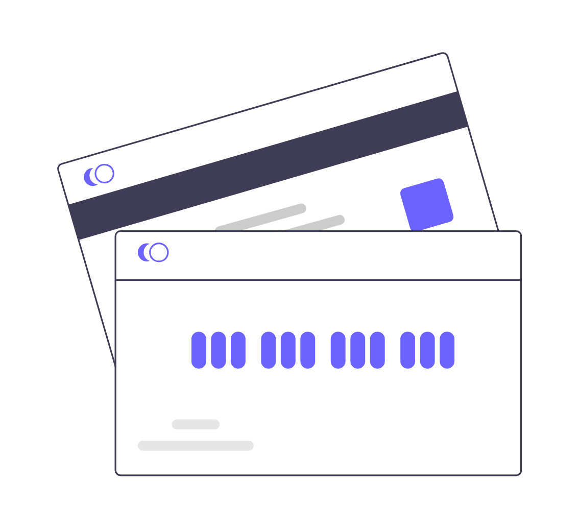 Minimalist Credit Cards Illustration For Online Payment Security