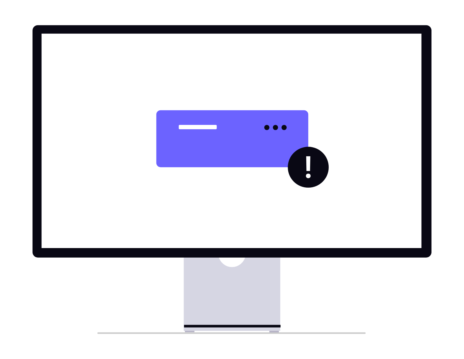 Minimalist Flat Design Computer System Error Notification