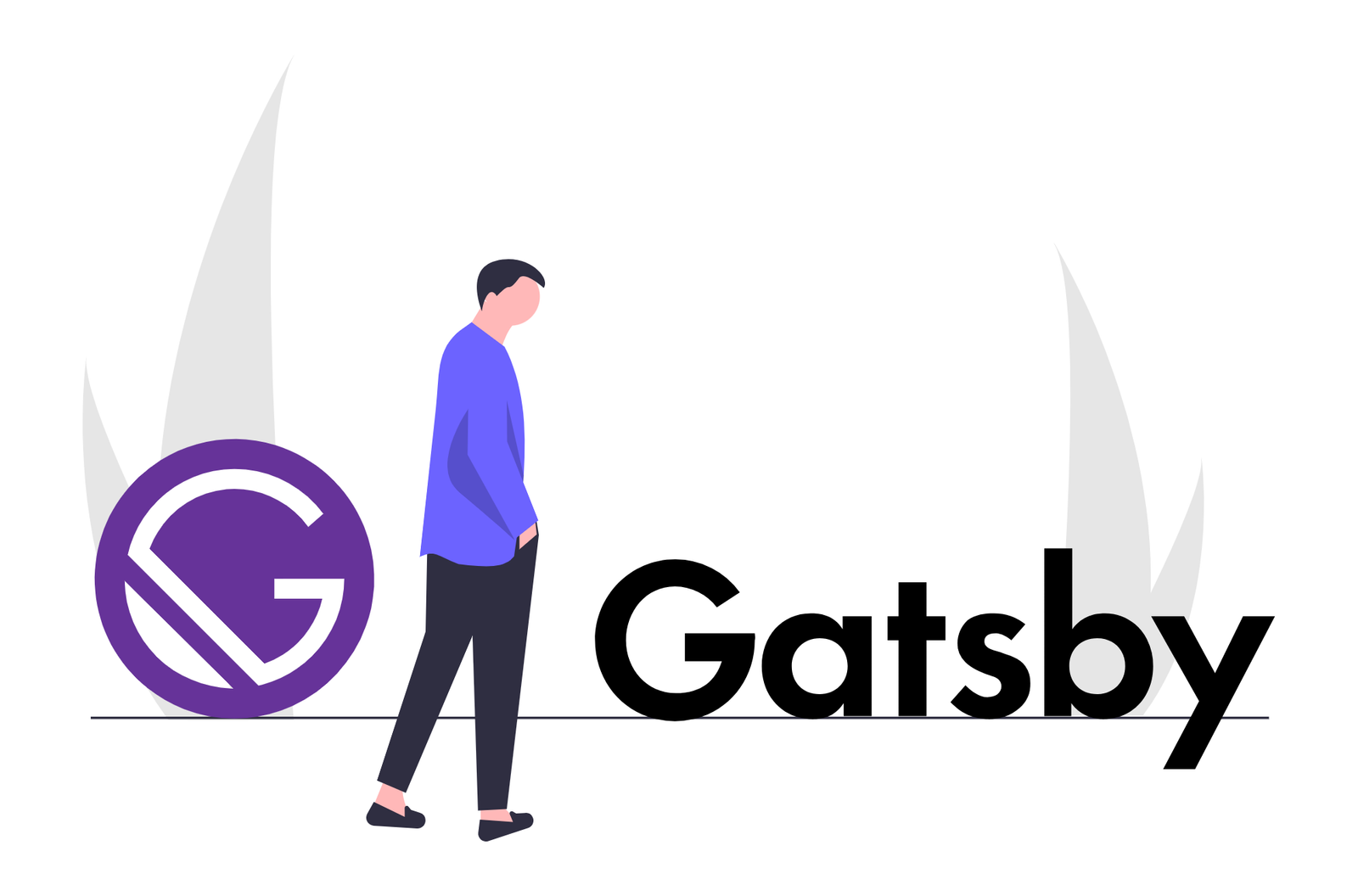 Minimalist Flat Design Illustration Of A Man With Gatsby Logo