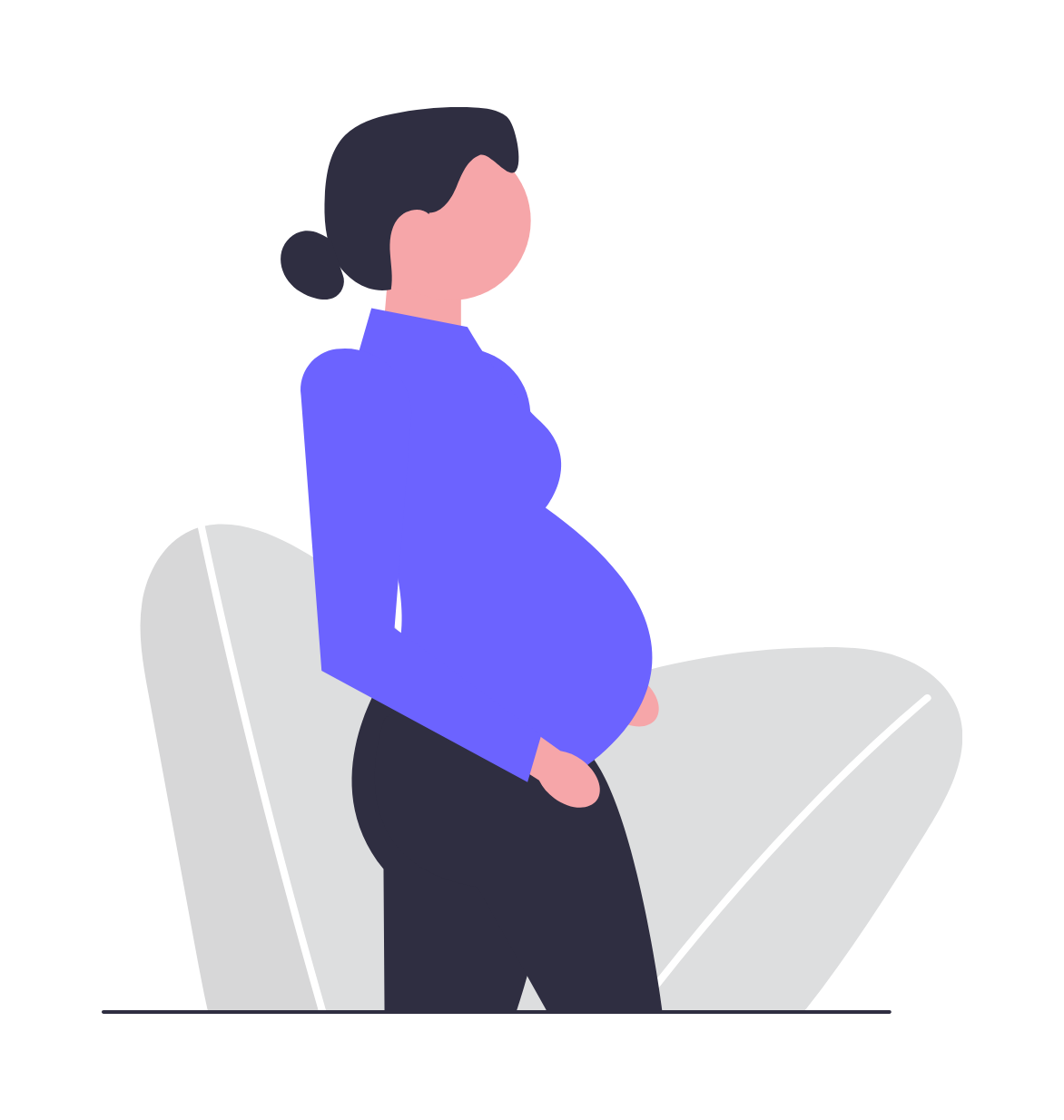 Minimalist Flat Design Illustration Of A Pregnant Woman