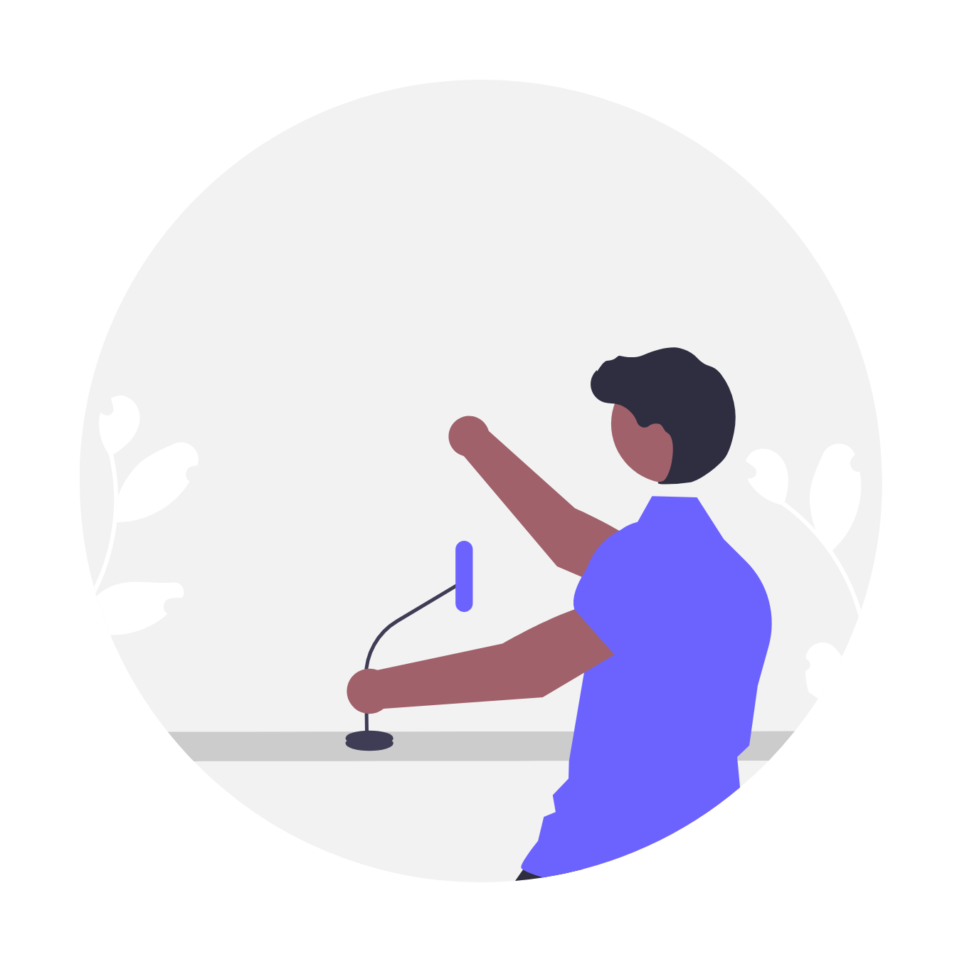 Minimalist Flat Design Illustration Of A Speaker With Microphone