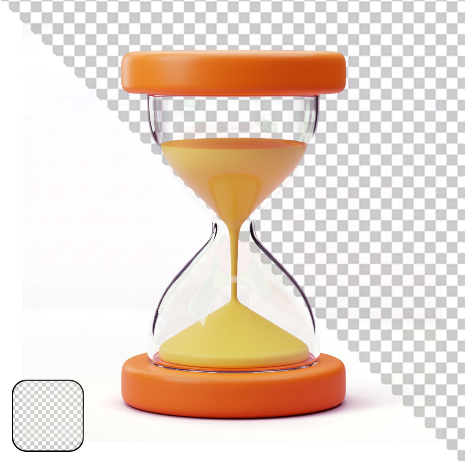 Modern 3D Hourglass With Flowing Sand Transparent PNG