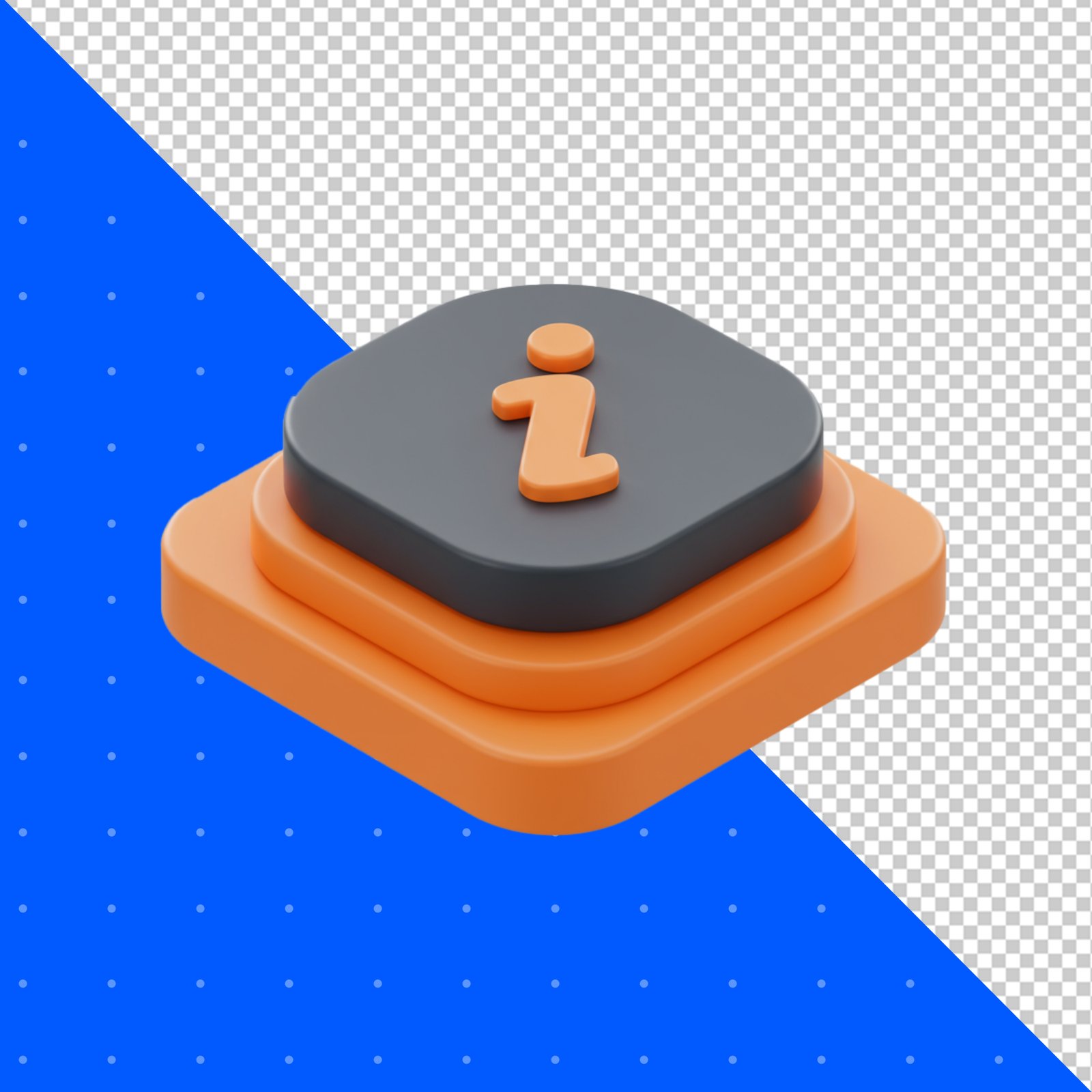Modern 3D Information Icon Element With Transparent Background